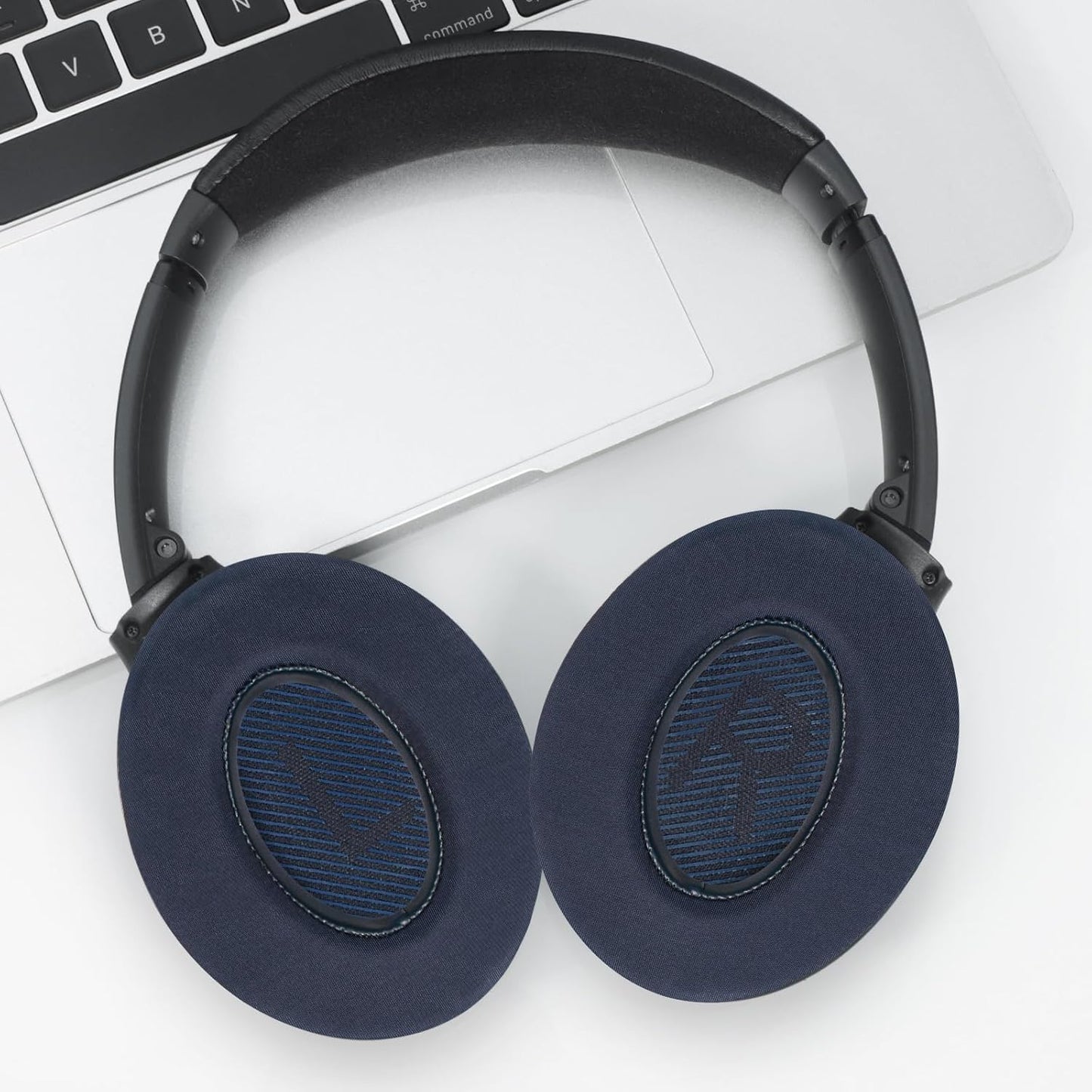 Full Cooling Gel Replacement Earpads for Bose Quiet Comfort QC35 Headphones Ear Pads Cushions with Breathable Ice Silk Fabric, High-Density Noise Cancelling Foam - Blue