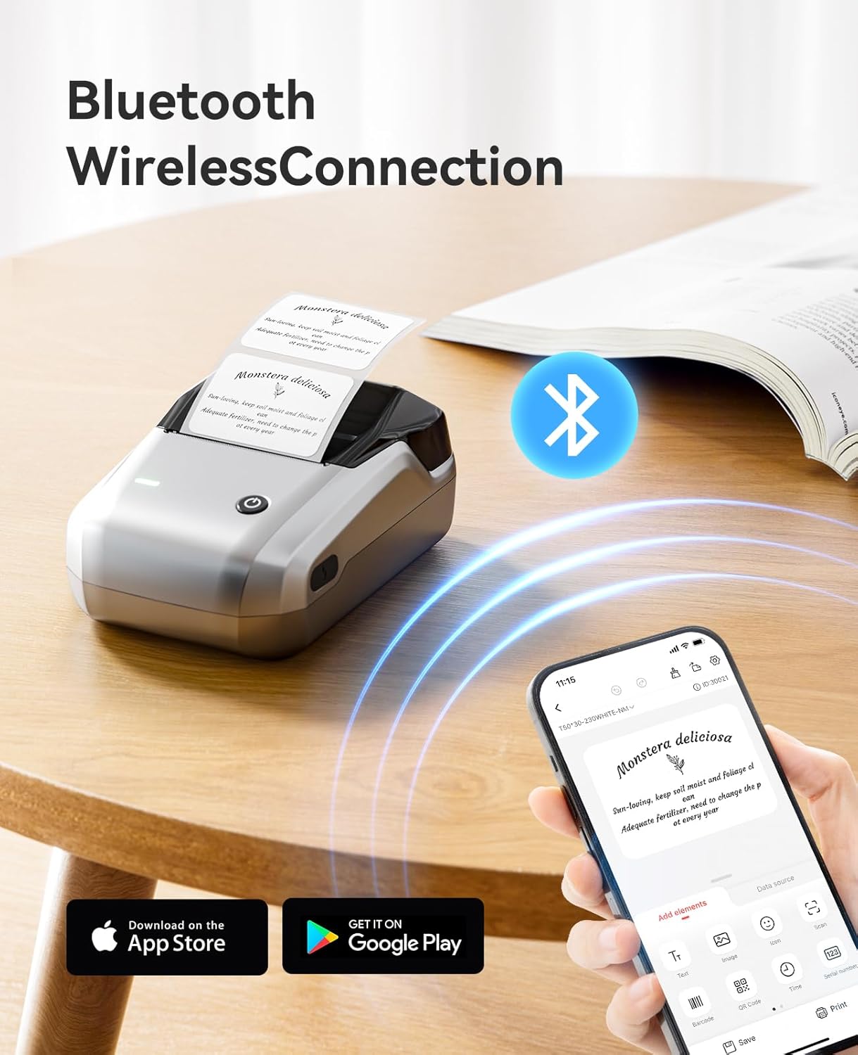 NIIMBOT B1 Label Maker Machine with Tape, Thermal Label Printer Easy to Use for Office Supplies, Home, Business, 2 Inch Label Maker with 2'' x1.18'' Labels-230pcs/Roll