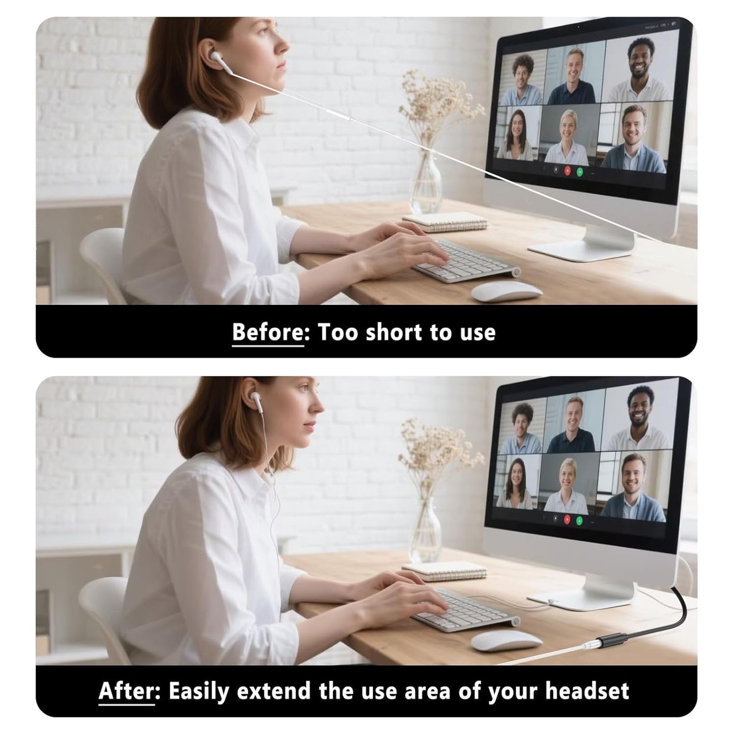 Amzpas Headphone Extension Cable, 4 Pole TRRS 3.5mm Extension Audio Cord Male to Female Stereo Audio Cable for Headset, iPhone, iPad, Smartphones, Tablets, Media Players and More (9.8ft)