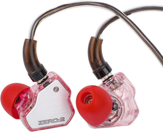 Linsoul 7Hz x Crinacle Zero:2 in Ear Monitor, Updated 10mm Dynamic Driver IEM, Wired Earbuds Earphones, Gaming Earbuds, with OFC IEM Cable for Musician (Pink)