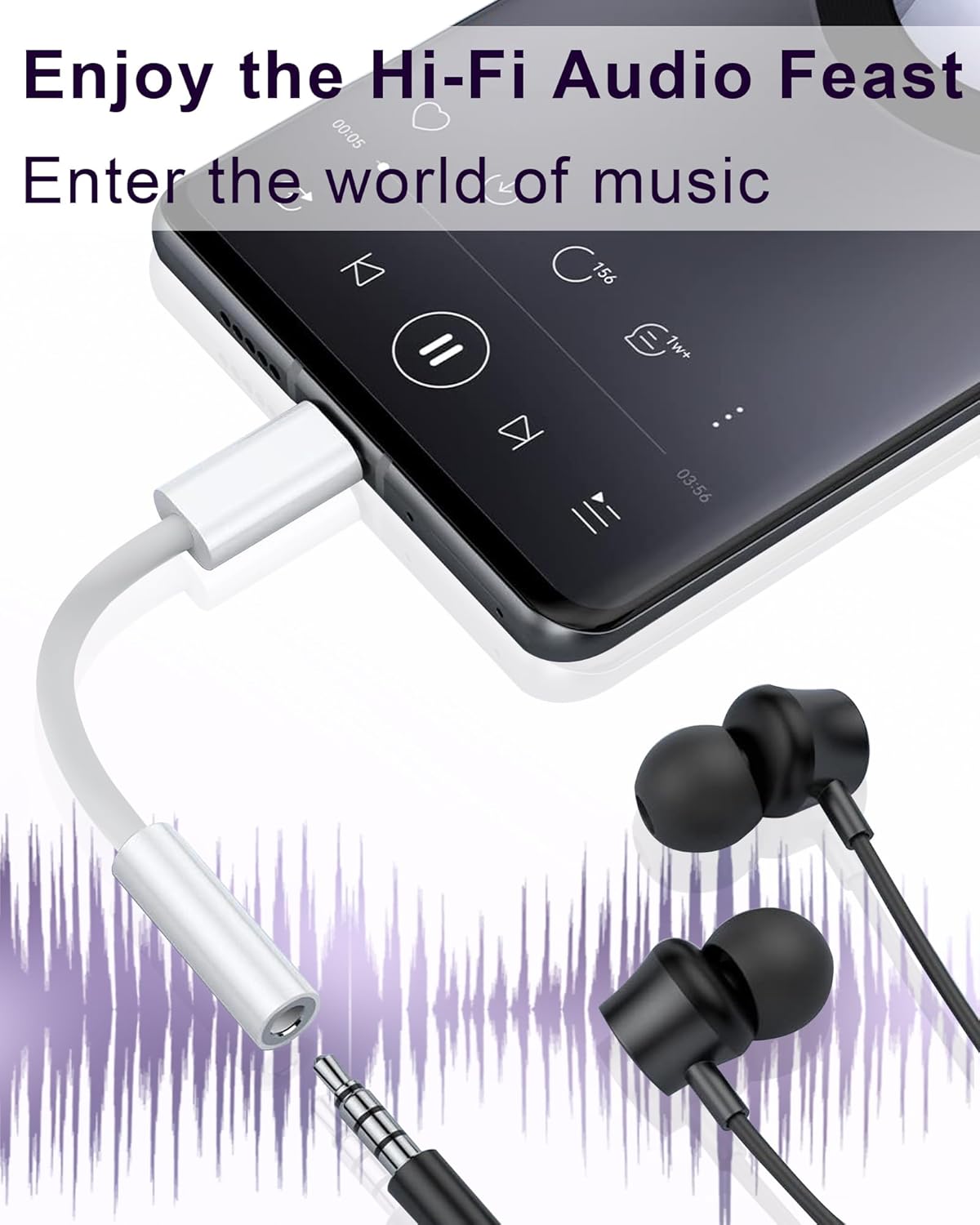 USB Type C to 3.5mm Female Headphone Jack Adapter 2 Pack, USB C to Aux Audio Dongle Cable Cord Compatible with iPhone 16 15 Series, S24/S23 Ultra, iPad Pro, MacBook, Pixel XL More Type-C Devices