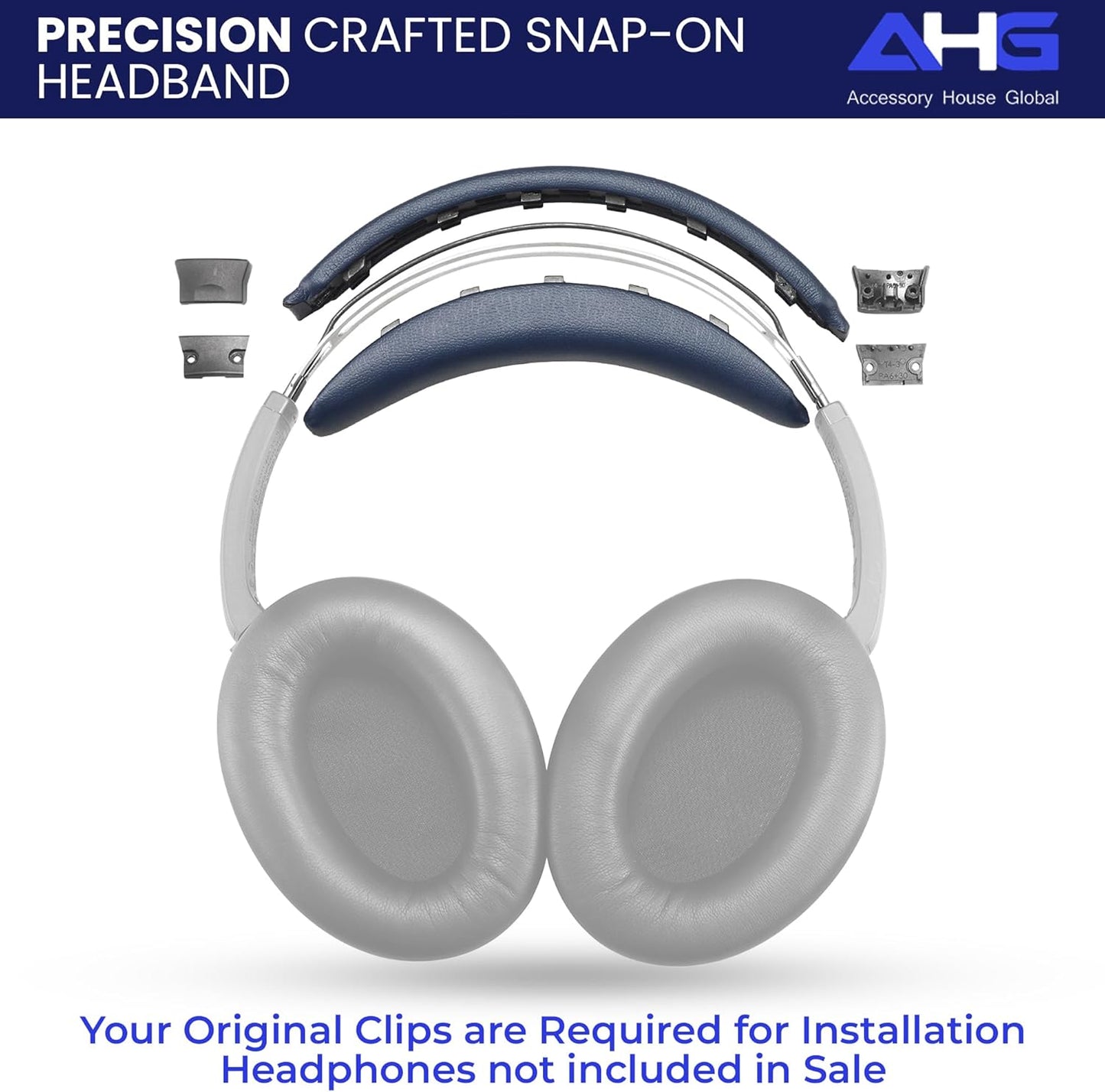 AHG QC35 earpads / QC35 ii Headband pad Cushion kit. Compatible w/Bose QuietComfort 35 ii / QC35 Headphones (MNB). Premium Headband Design | Seamless DIY Assembly | Superior Comfort and Durability