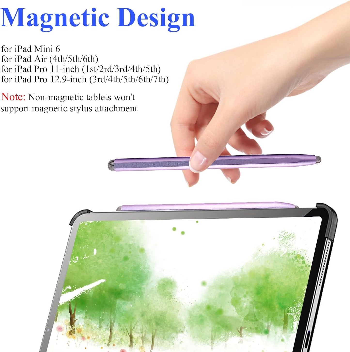 Stylus Pen for Touchscreen with Magnetic, Kenkor 2PCS Tablet Pencil for Apple iPad/iPad Air/Mini/Pro/iPhone/Android/Huawei/Cellphone/Samsung/Galaxy All Universal Touch Screen Devices (Purple/Pink)