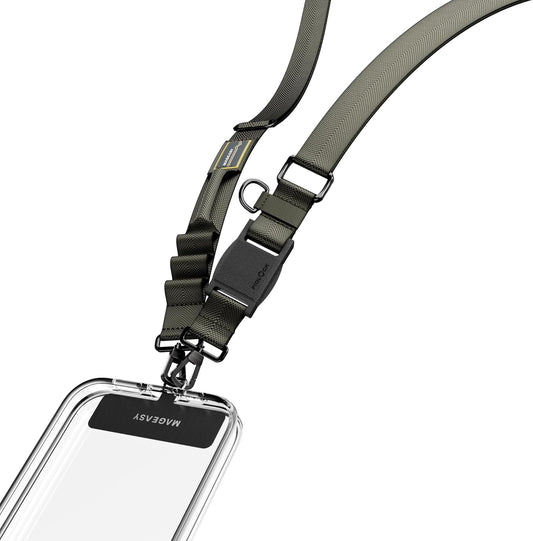 MAGEASY Universal Cell Phone Lanyard - Crossbody Phone Strap for iPhone 16 Pro Max & Most Smartphones, Magnetic Quick-lock System, for Men & Women | Utility (Concrete Gray)