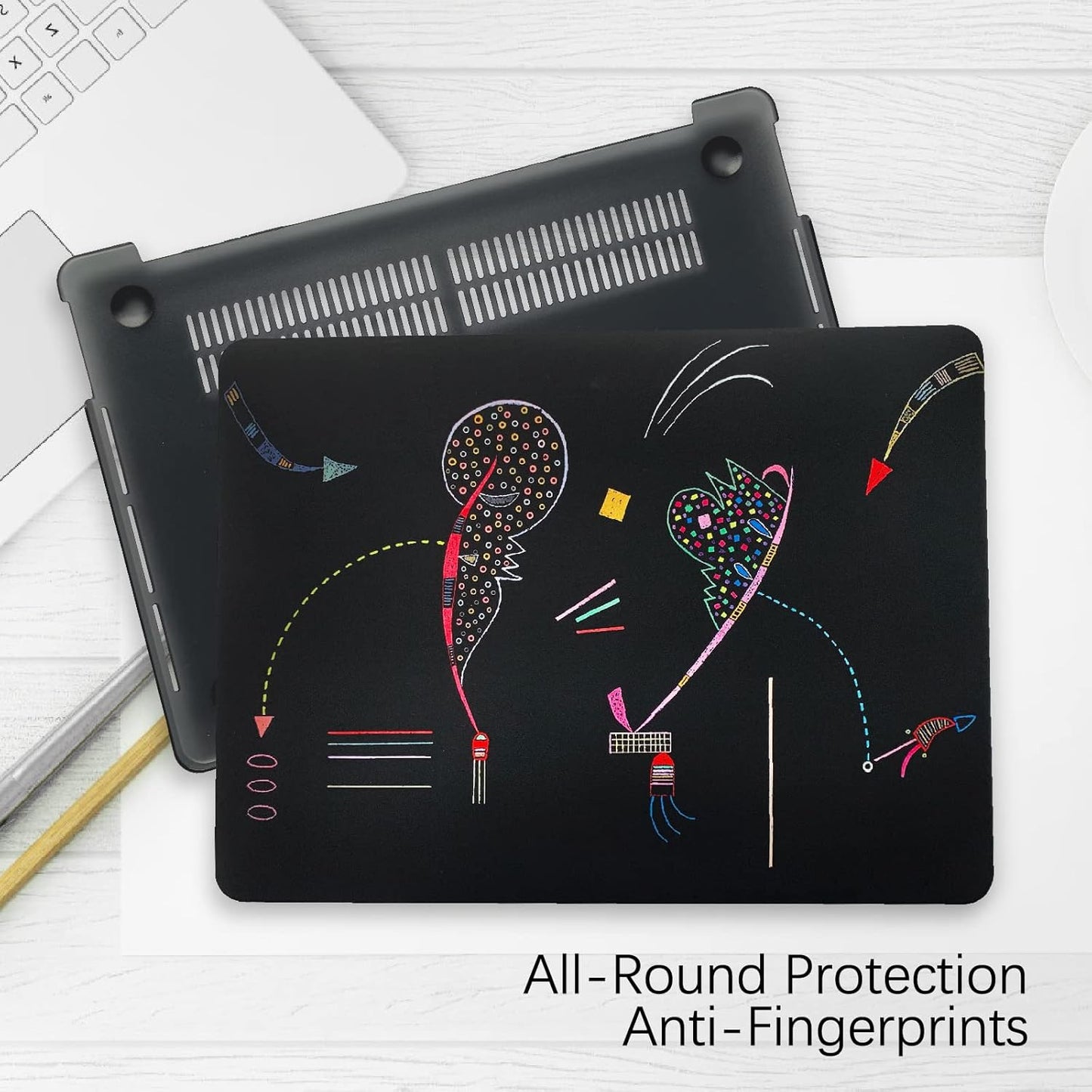 Compatible with MacBook Pro 13 inch Art Case Skin, 2022, 2021, 2020-2018 Release A1708 Slim Frosted Hard Shell with Keyboard Cover & Screen Protector (Two Sides by Wassily Kandinsky)