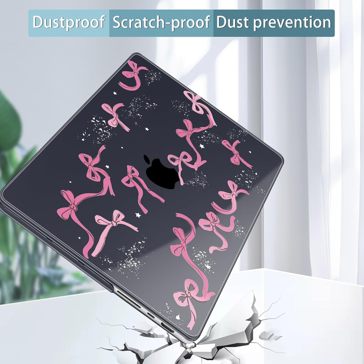 Tuiklol for MacBook Pro 14 Inch Case 2024-2021 Release M4 A3112 A3401 A3185/M3 A2918 A2992/M2 A2779/M1 A2442 Pro/Max,Hard Shell Case with Keyboard Cover & Screen Protector for Touch ID,Bow-2