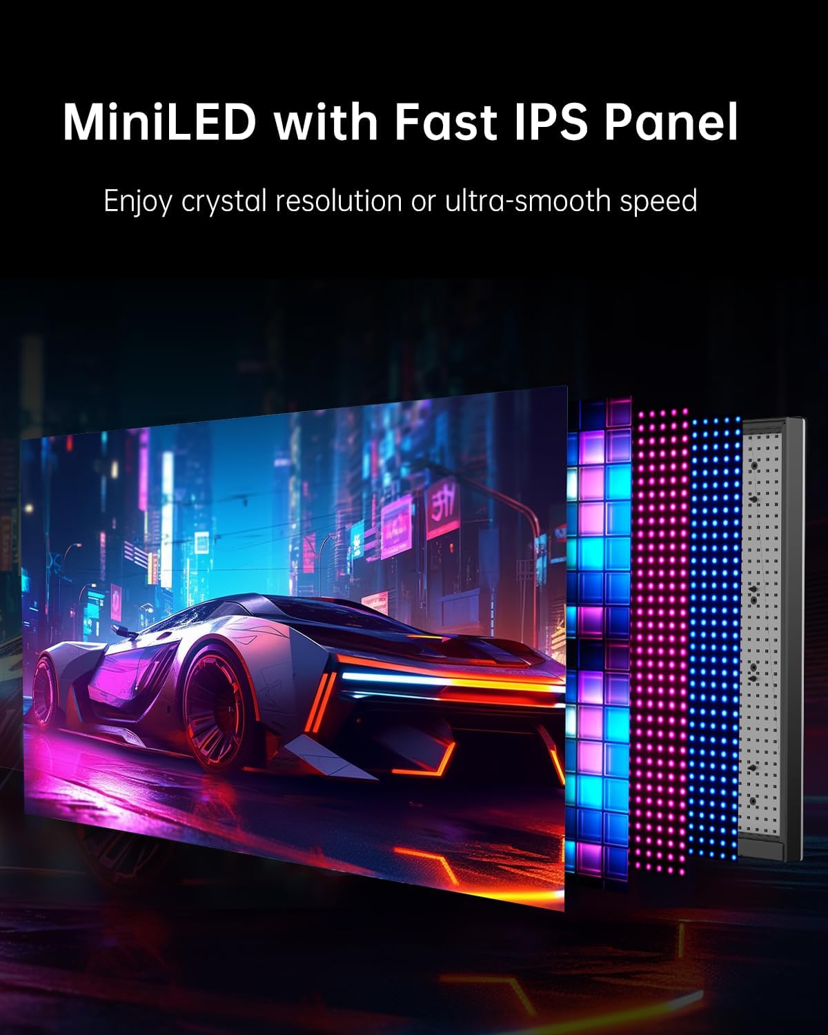 KTC 27 Inch Dual Mode Mini LED Monitor - 4K UHD at 160Hz & 1080P FHD 320Hz Gaming Monitor, 65W Type-C Port, HDR1400 Fast IPS Panel, Adaptive-Sync, HDMI 2.1 & DP 1.4, Height Adjustment, VESA Wall Mount