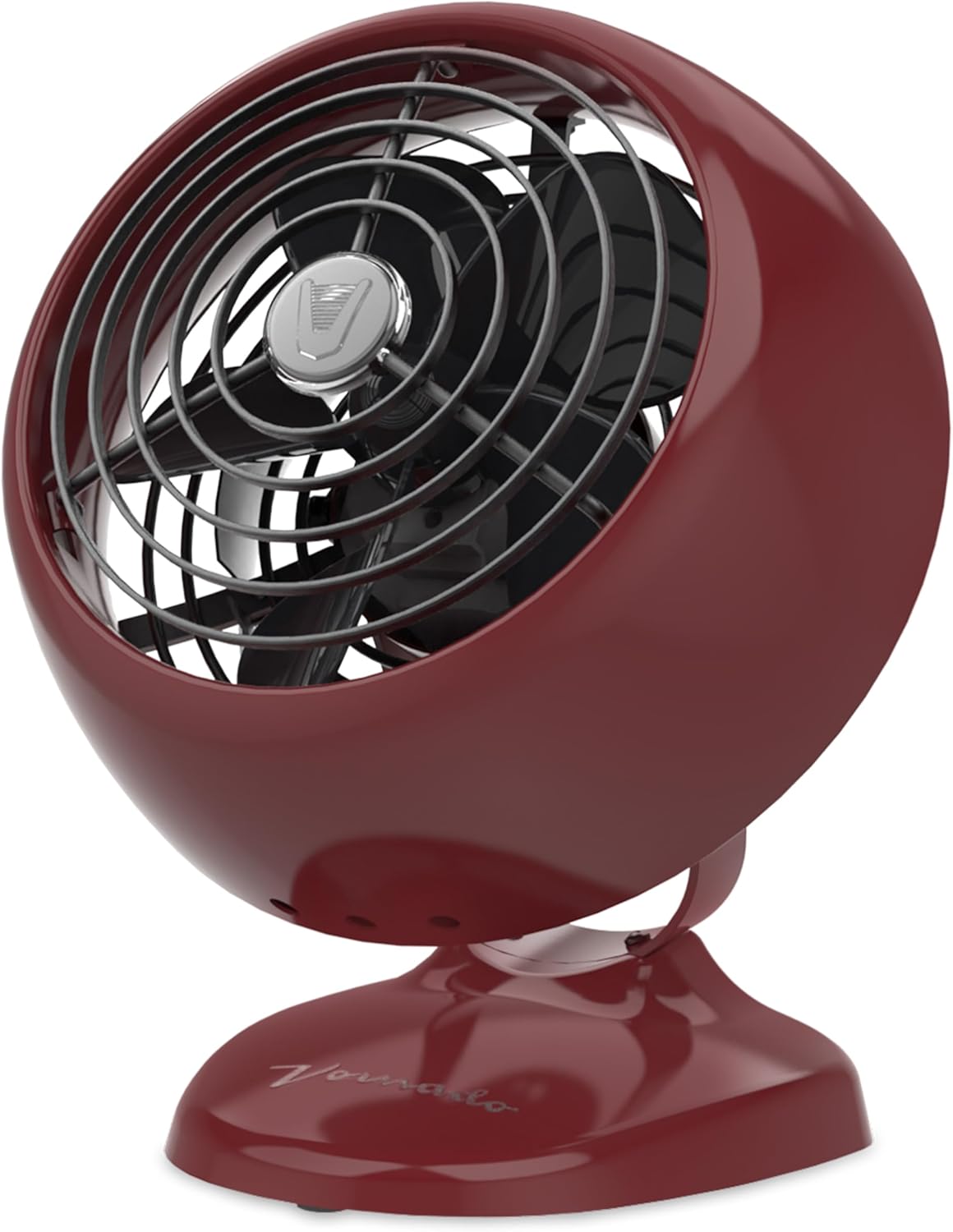 Vornado VFAN™ Mini Fan, Classic Vintage Circulator, Retro Metal Air Circulator, For Desk & Bedside, 2 Speeds, Adjustable Tilt, Personal Cooling with Targeted Airflow, Quiet Fan, Claret