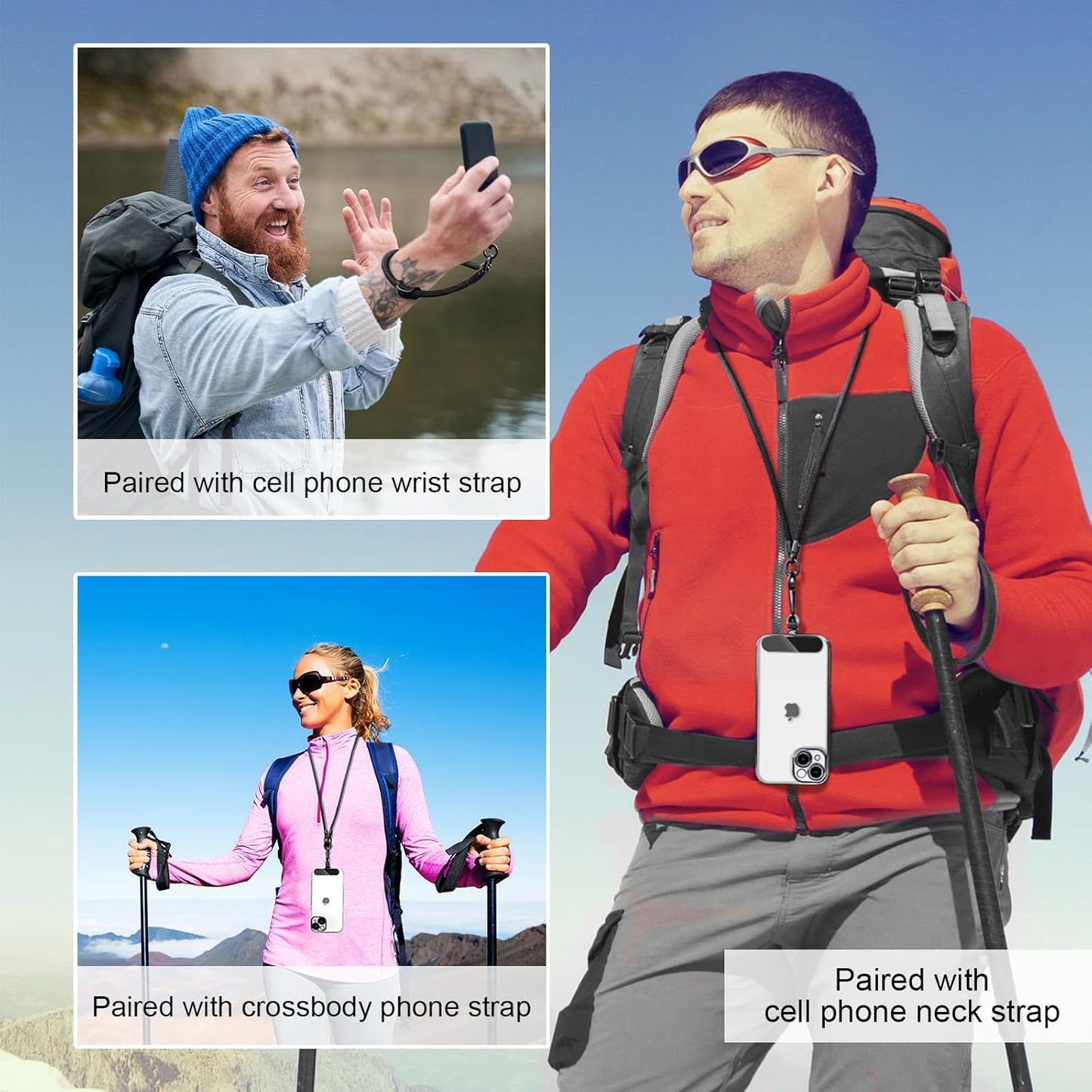 Cell Phone Lanyard Holder Anti Theft Crossbody Phone Wrist & Neck Strap, Compatible with Most iPhone tether Case