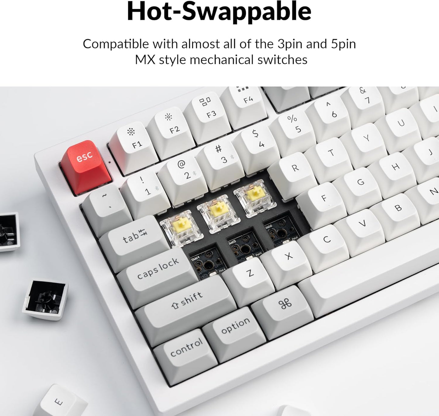 Keychron Q6 Pro Full-Size Bluetooth Custom Mechanical Keyboard for Mac Windows Linux, Full Metal QMK/VIA Programmable Knob KSA Double-Shot PBT Keycaps Hot-Swappable Keychron K Pro Banana Switch-White