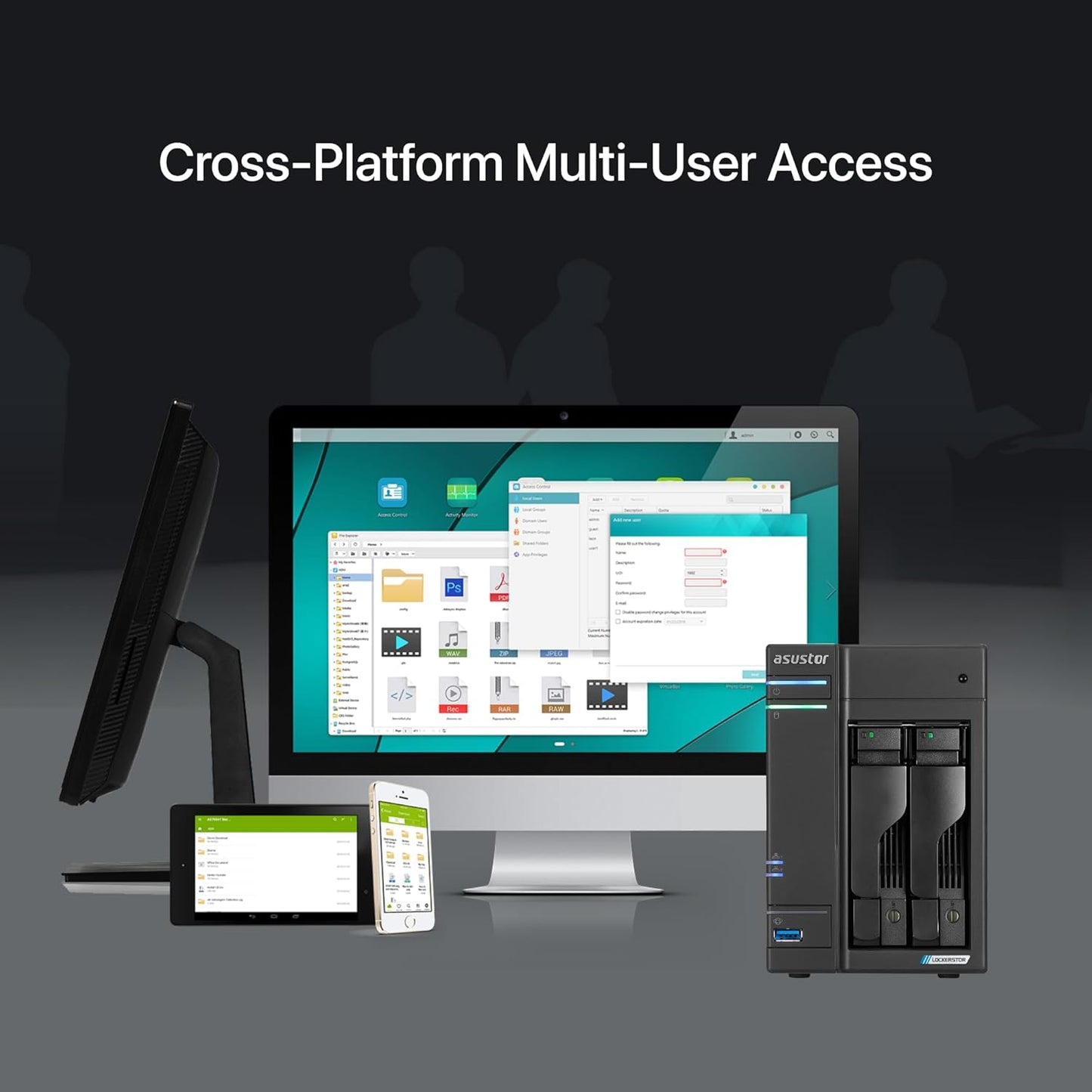 Asustor Lockerstor 2 Gen2 AS6702T - 2 Bay NAS, Quad-Core 2.0 GHz CPU, 4x M.2 NVMe slots (PCIe 3.0), Dual 2.5GbE, 4GB DDR4 RAM, Network Attached Storage (Diskless)