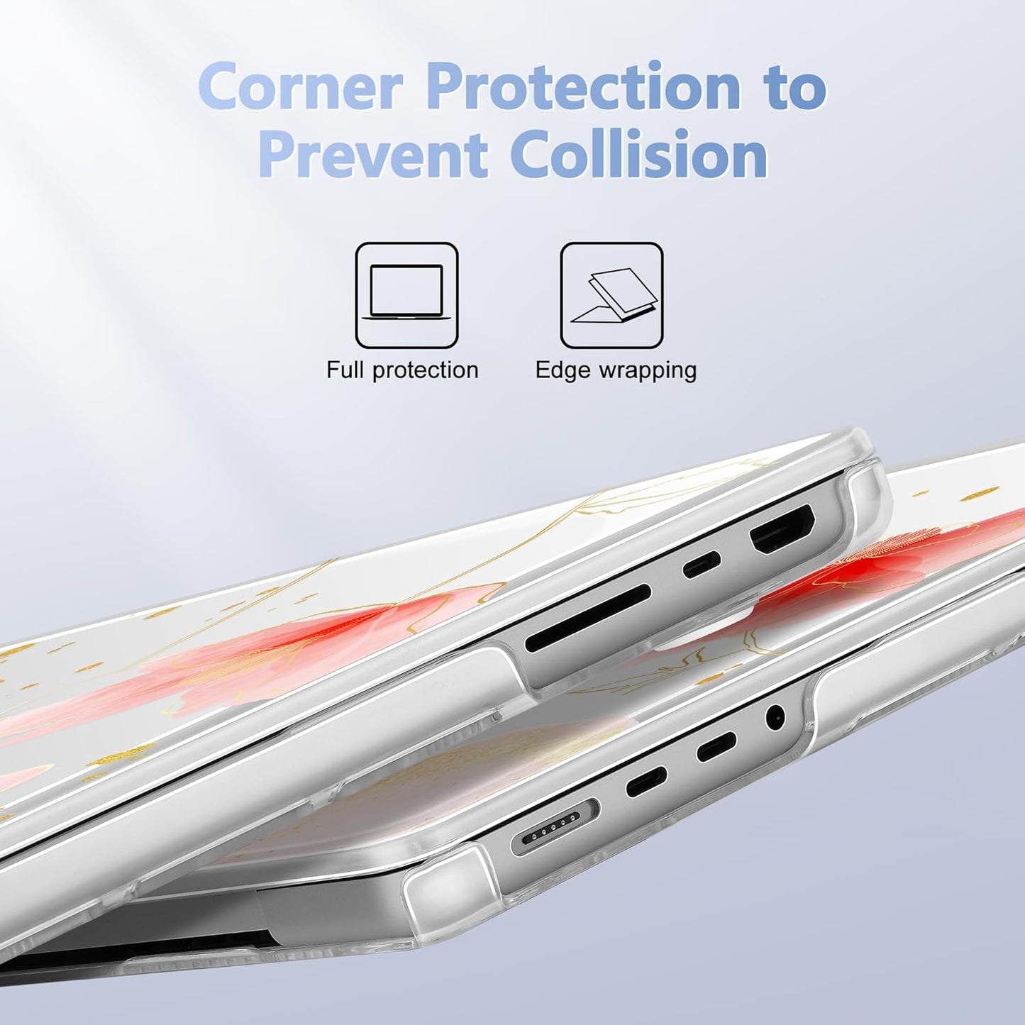 for MacBook Pro 16 inch Case 2021 2022 2023 2024 Release A3186 A3403 M4 A2991 M3 A2780 M2 A2485 M1 Pro/Max, Hard Shell Case with Screen Protector & Keyboard Cover, Spring Floral