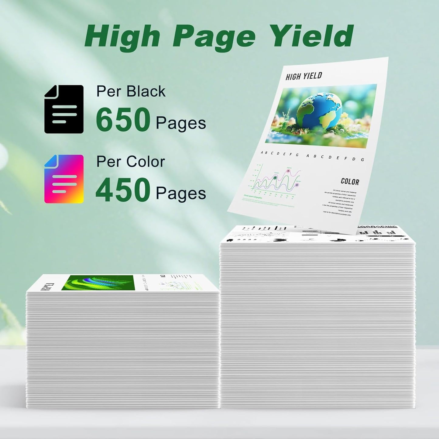 MYTONER 63XL Color Ink Cartridges Replacement for HP Ink 63 63XL Ink Cartridge Combo Pack for HP OfficeJet 3830 4650 4652 4655 5255 5258 Envy 4520 4512 DeskJet 3630 3632 Printer Ink Cartridges