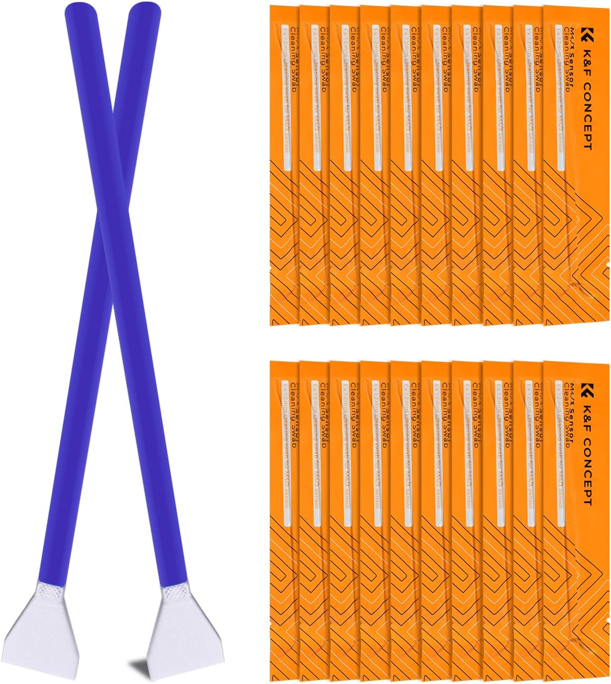 K&F Concept 12mm Micro Four-Thirds 4/3 (MFT) Sensor Cleaning Swab*10, M43 Sensor Cleaning Swab for All Models of M4/3 Camera Sensors, Including M4/3 Cameras from Olympus and Panasonic