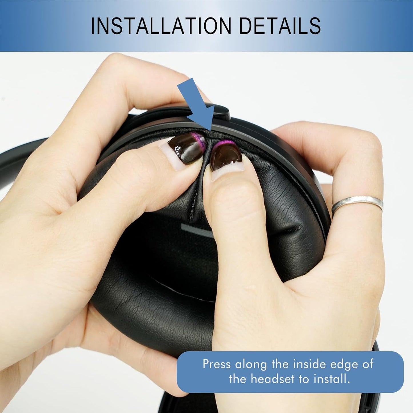 GEVO Replacement Ear Pads for Bose QC45, Ear Cushions for Bose QuietComfort 45 (QC45) & Quiet Comfort SE (QC SE) Headphones, Earpads with Softer Leather Noise Isolation Foam (Black)