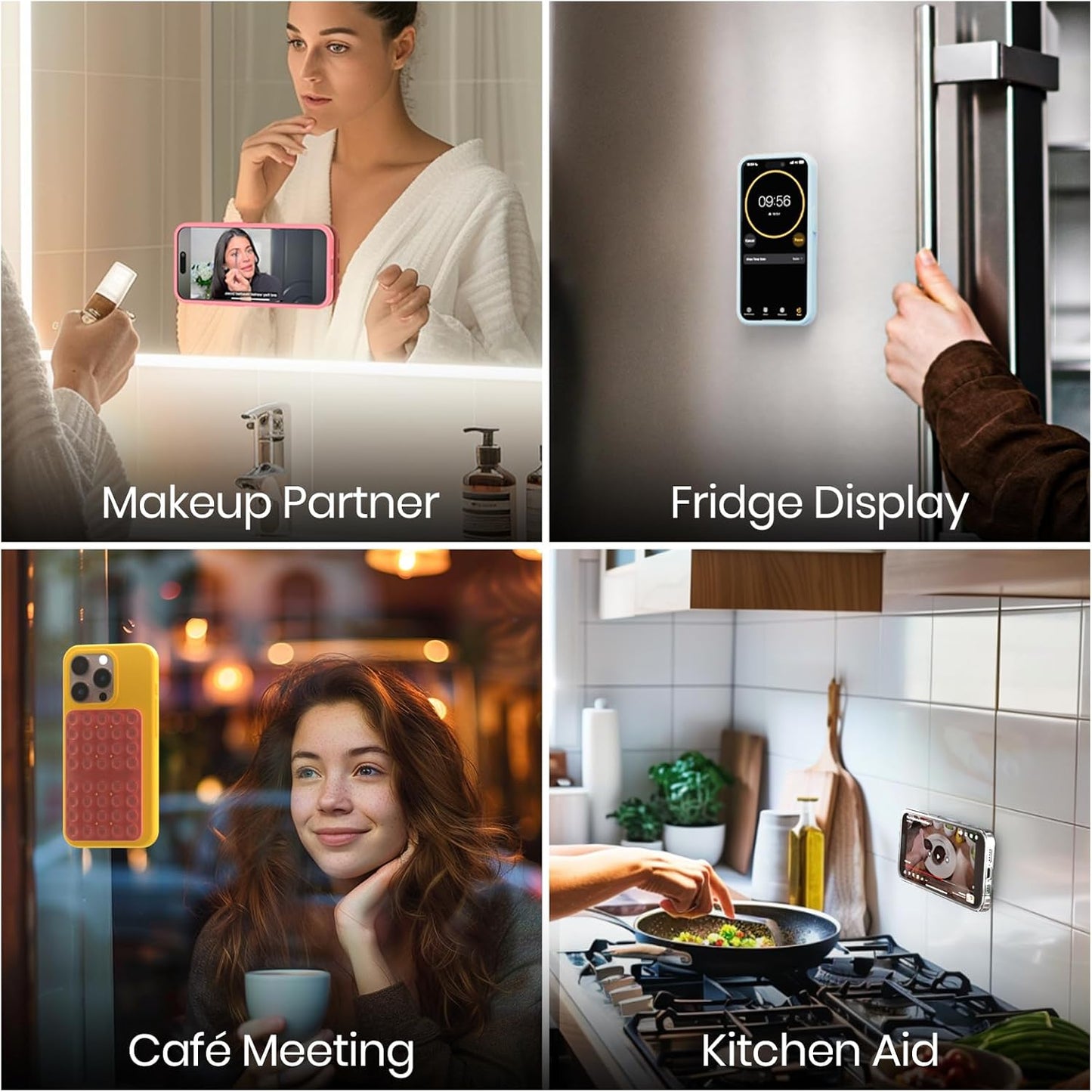 Klearlook Silicone Suction Cup Phone Case Mount Double Sided, Silicon Sticky Phone Grip with Higher Suction for Cell Phone, Hands-Free Phone Accessories Holder for Selfies and Videos, Hot Pink