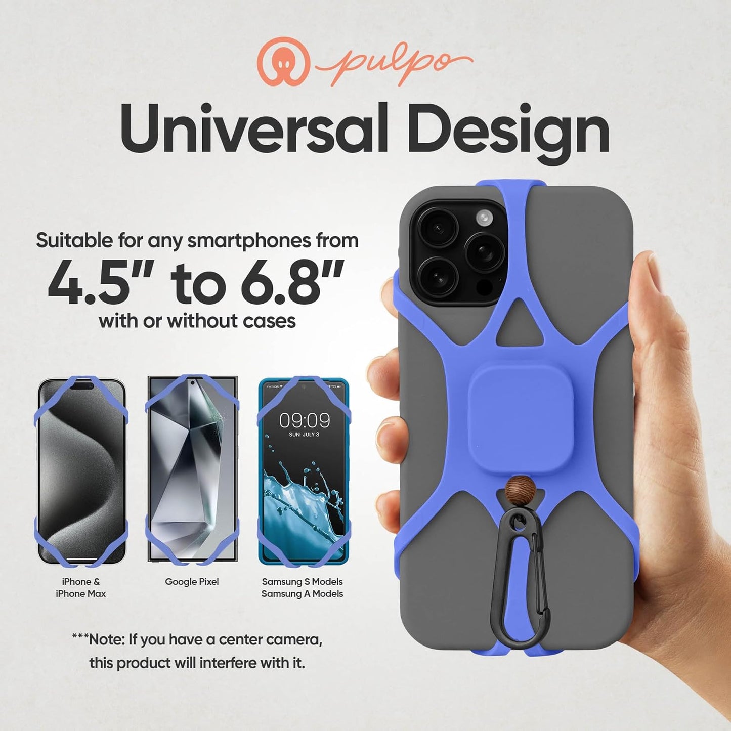 Pulpo Phone Leash Ash Lavender Fits Smartphones Up to 6.8" - Retractable Anti Theft Phone Tether for Skiing & Kayak Tether, Pickpocket Proof Cellphone Lanyard, Anti-Theft Cellphone Leash for Festival