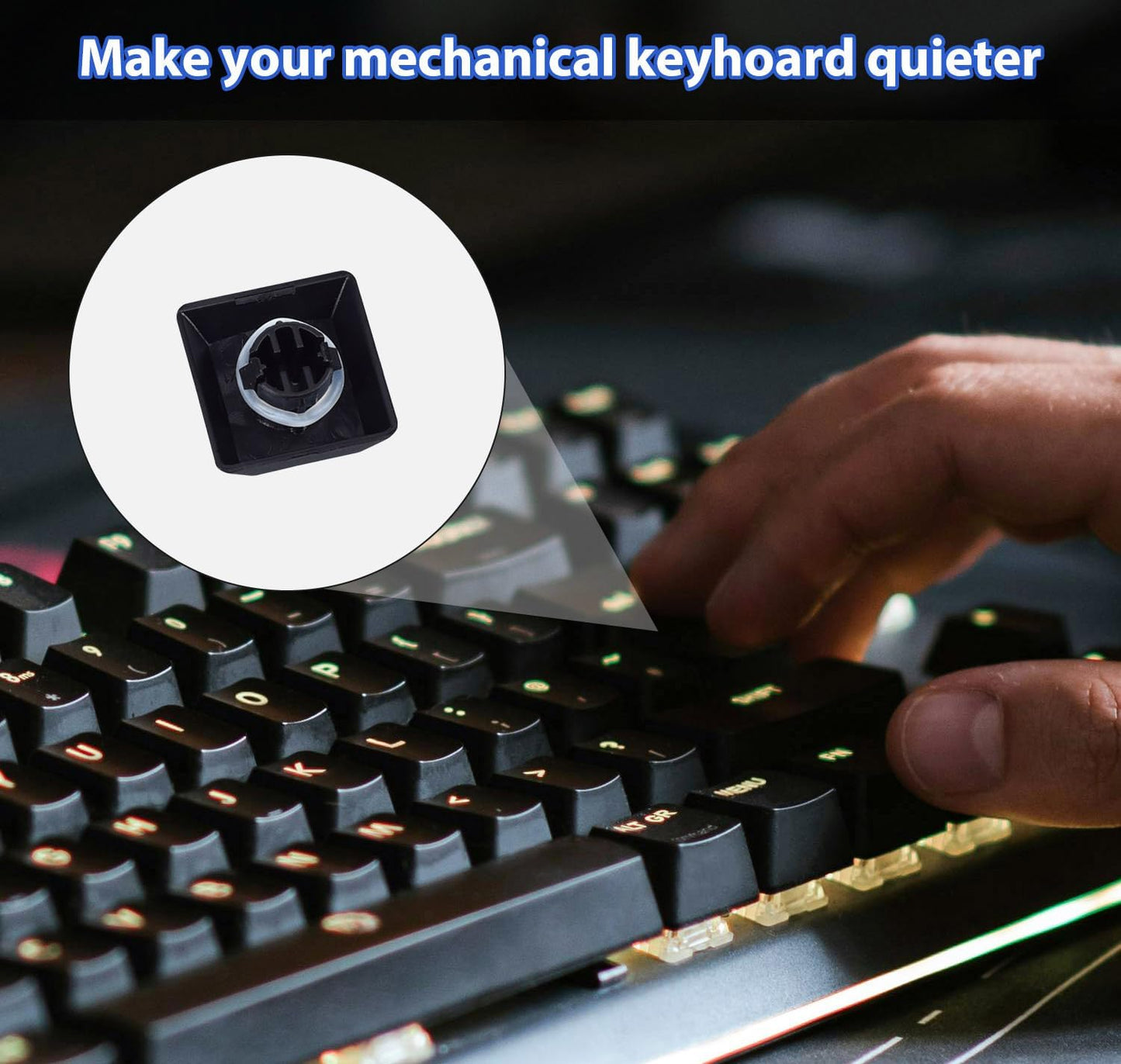 150PCS Rubber O Ring Switch Dampeners Damper for Mechanical Keyboard, Clear Cherry MX Switch Keyboards Keycap Dampers