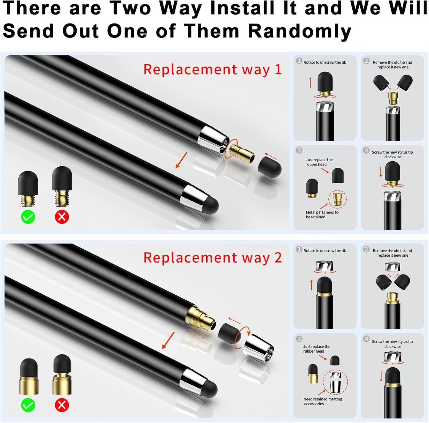 10 PCS Stylus,Stylus Pen for Touchscreen,Stylus 2-in-1 High Sensitivity & Precision Suitable for All Touch Screens of iPhone/ipad/Android Tablets(10 Stylus Pen Silver/Black + 20 Tips)