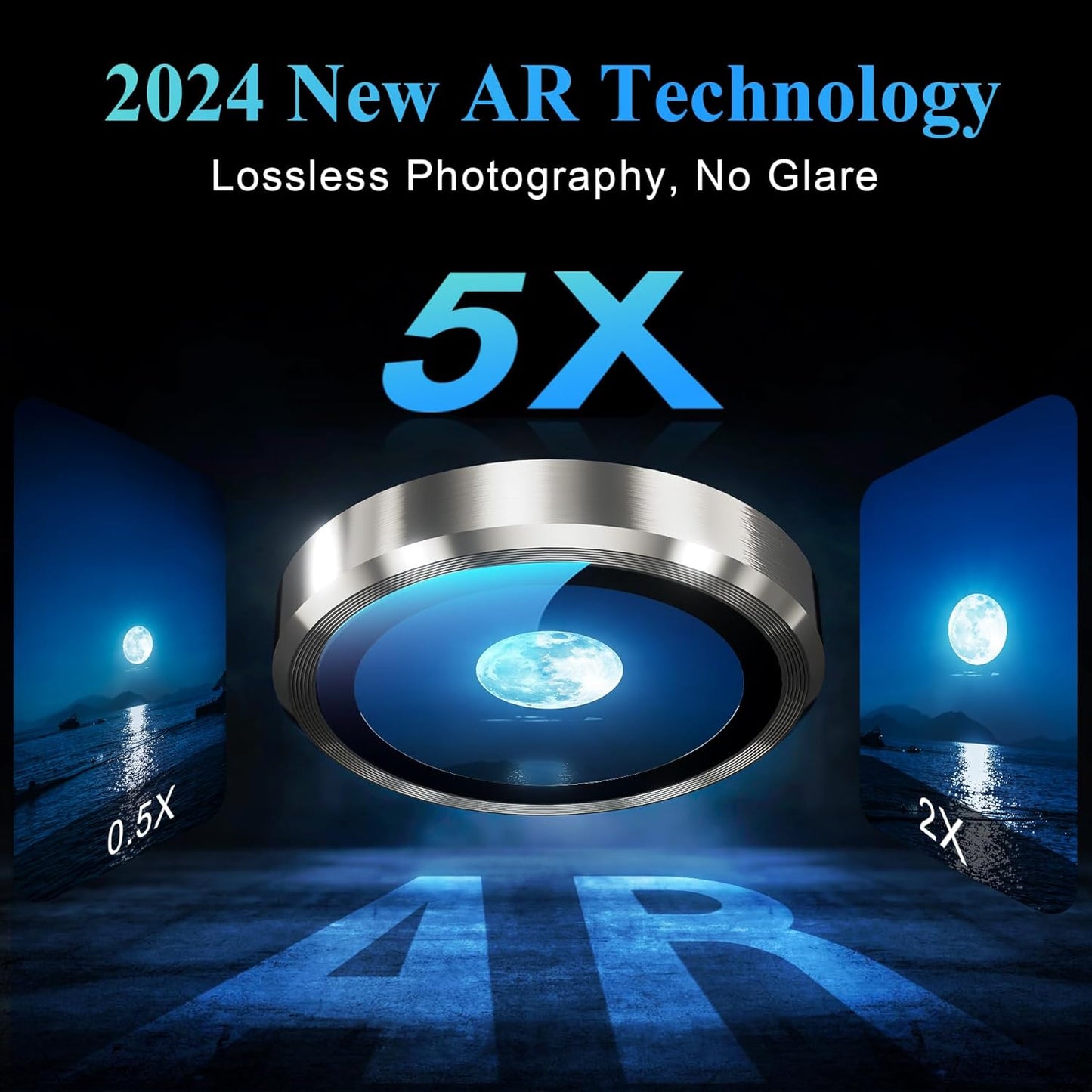 YWXTW Camera Lens Protector for iPhone 16 Pro/iPhone 16 Pro Max, [1 Step Installation Tray] Tempered Glass Screen Protector Metal Individual Camera Cover Accessories Case Friendly (Natural Titanium)