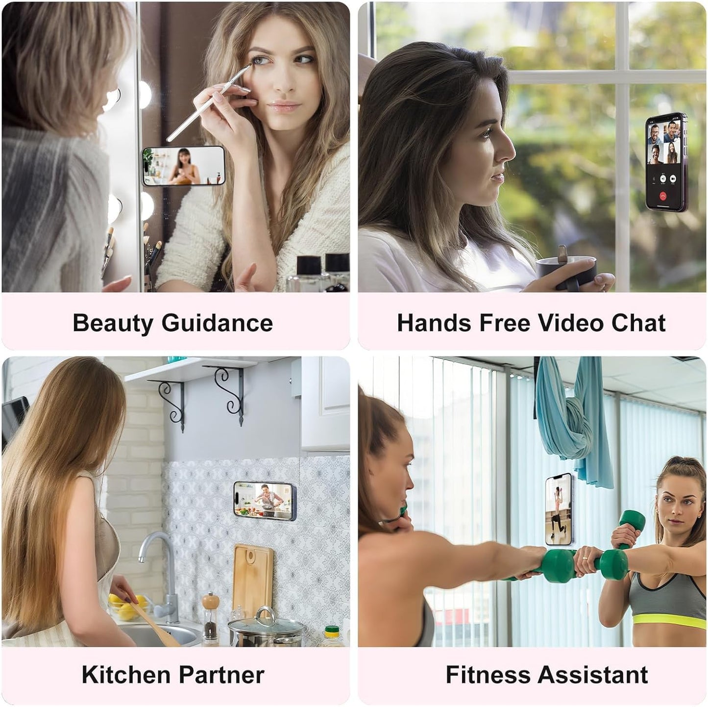 2PCS Silicone Suction Phone Case Mount,Non Slip Suction Cup, Hands-Free Phone Accessories Holder for Selfies and Videos,Silicone Adhesive Stand Sticky for Cell Phone Sky Blue