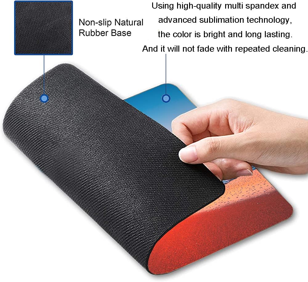 Beach Sunrise Mouse Pad, Seaside Wave Sunset Mouse Pad Custom Design, Square Waterproof Mouse Pad Non-Slip Rubber Base MousePads for Office Laptop, 9.5 inchx7.9 inchx0.12 inch Inch