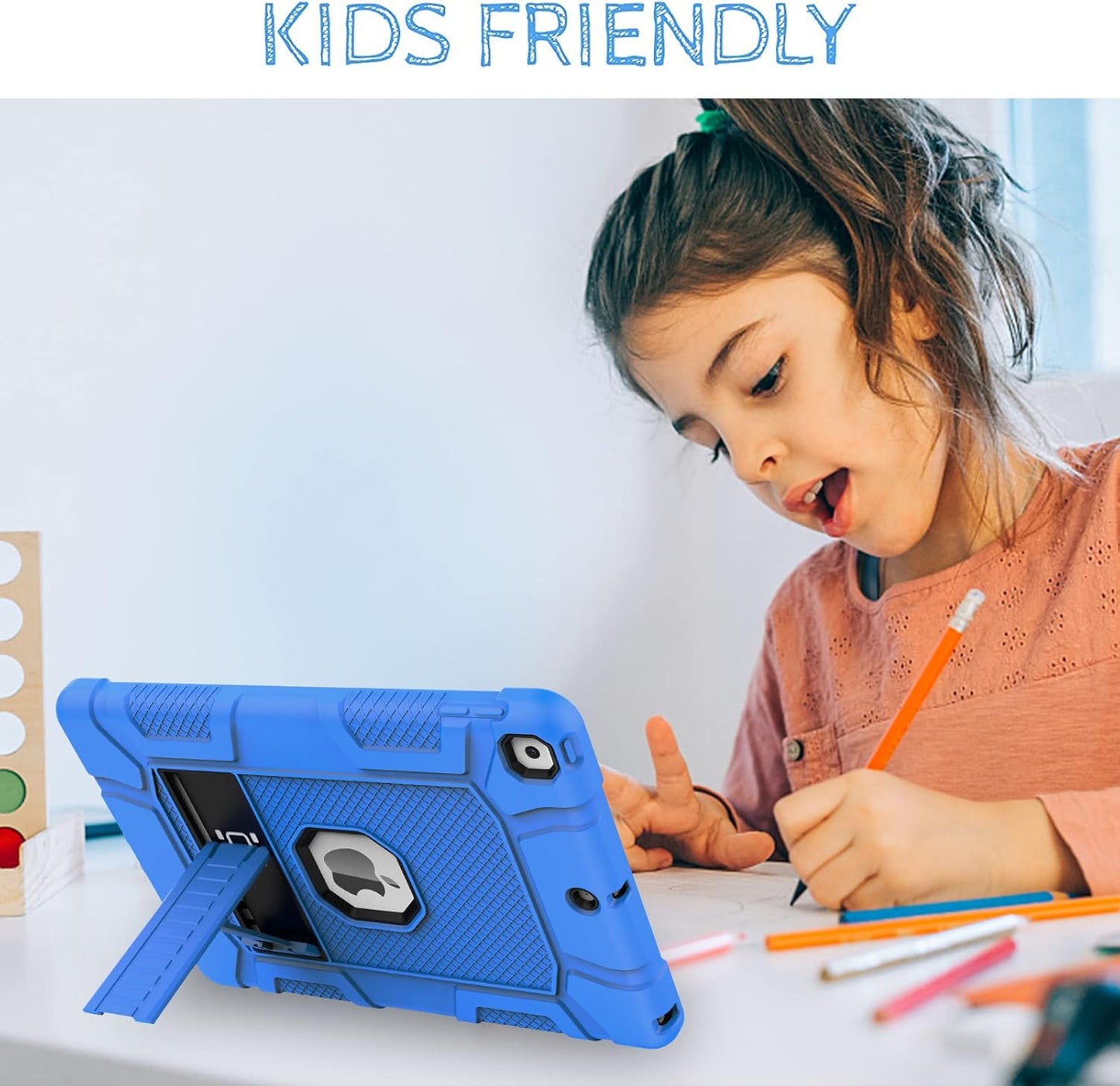 Rantice iPad 9th Generation Case, iPad 8th Generation Case, iPad 7th Generation Case, Hybrid Shockproof Rugged Drop Protection Cover with Kickstand for iPad 10.2'' (Blue+Black)