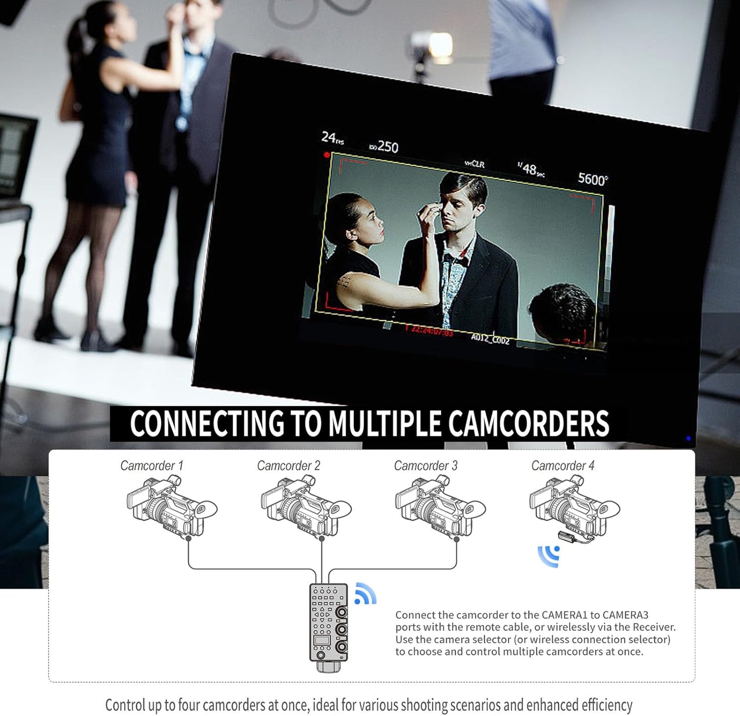 Wireless and Wired Remote Commander & Lanc Camera Zoom Controller for Sony – Focus, Iris, Zoom, ND Adjust, Daisy Chain – Replaces Sony RM-30BP – Compatible with HXR-NX5R, PXW-FS7,PXW-Z280, MCX-500