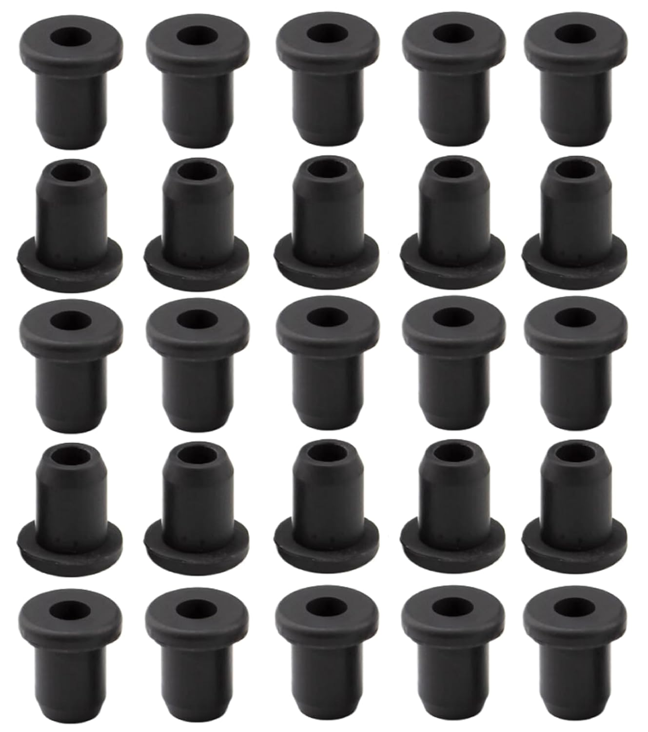 25 pcs 5/16" Drill Hole，3/16" ID Black Silicone Top hat Rubber Grommets for Wiring，Automotive，Firewall，Hole Plug，Desk，Screw，Water and Gas Pipe，Drain，House Siding，Cable Bushing，Glass，Wire Plug