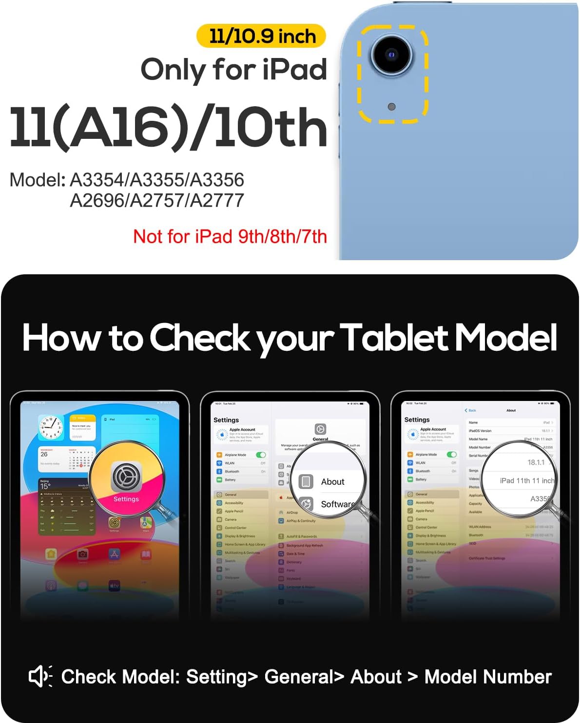 BRAECN for iPad (A16) 11th/10th Generation case 11/10.9 inch 2025/2022