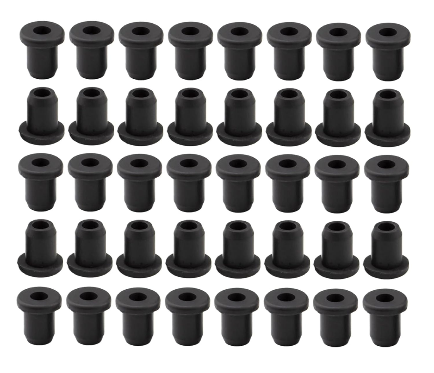 40 pcs 3/16" Drill Hole，1/8" ID Black Silicone Top hat Rubber Grommets for Wiring，Automotive，Firewall，Hole Plug，Desk，Screw，Water and Gas Pipe，Drain，House Siding，Cable Bushing，Glass，Wire Plug
