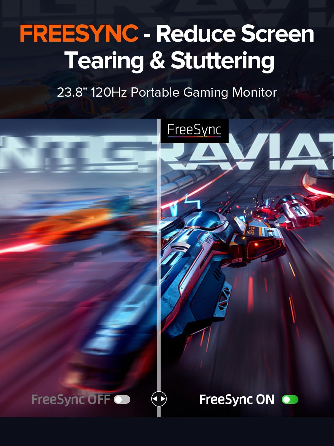 UPERFECT 24" 120Hz Portable Monitor 1080P 100% sRGB with Built-in Stand & VESA, HDMI USB-C FHD Travel Monitor for Laptop/MacBook/SteamDeck/Phone/Mini PC, External Second Screen for Gaming & Work