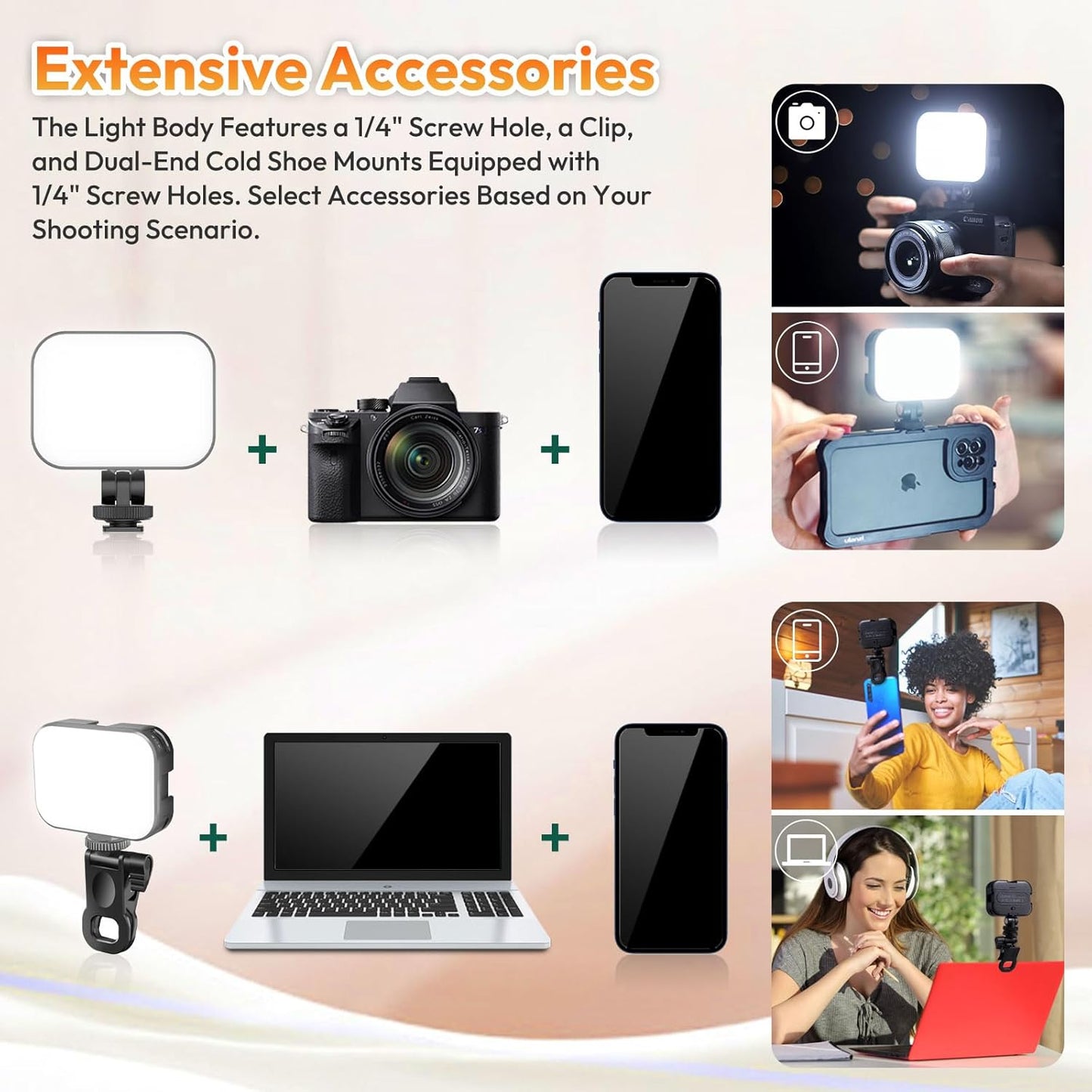 Ulanzi VL100X Selfie Light, Clip LED Light Panel for Phone/Laptop/Tablet/Computer, Bi-Color Portable Clip Camera Light with Dimmable 2500-6500K with 2000mAh Battery for Video Conference/Picture