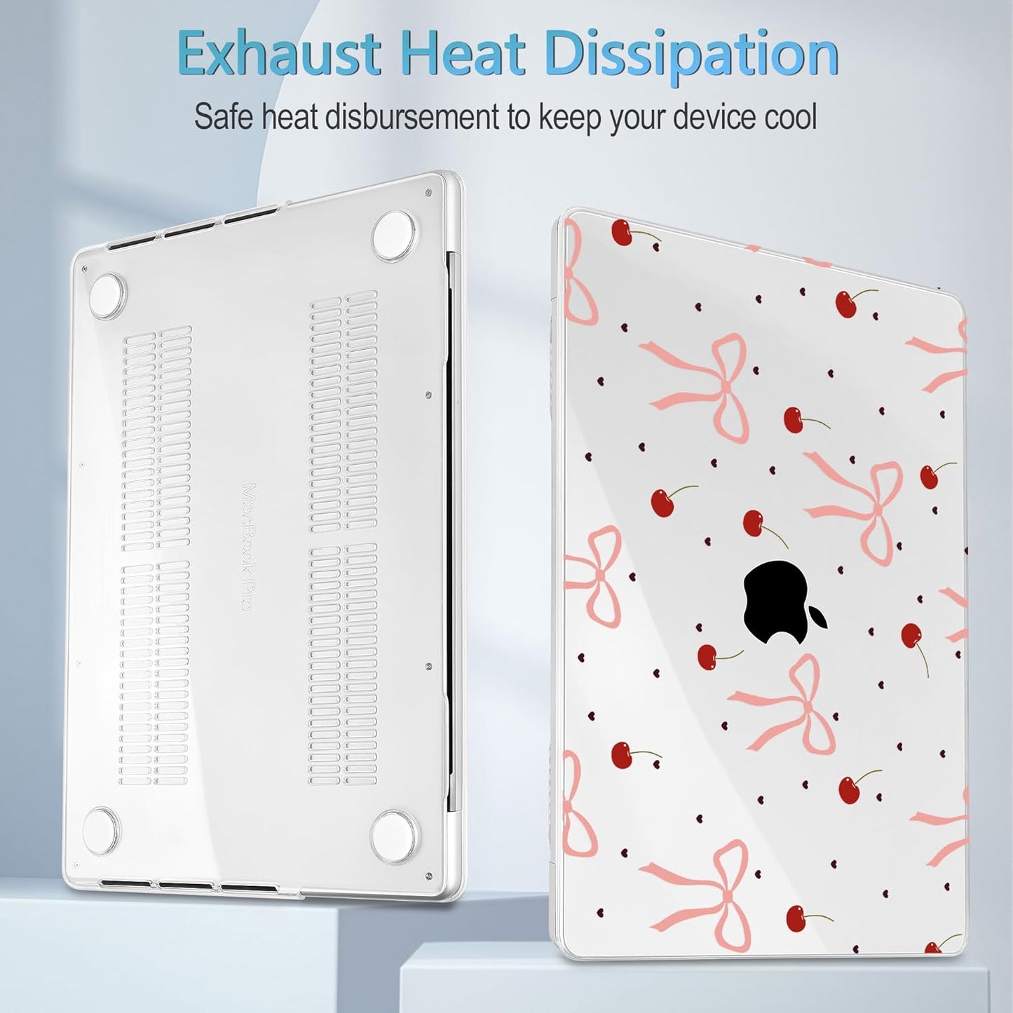Mektron Case for MacBook Pro 16" M4 A3403 A3186 M3 A2991 M2 A2780 M1 A2485 (2021/2023/2024) Pro/Max with Touch ID, Hard Shell Plastic Laptop Cover Keyboard Cover Screen Protector, Pink Bows-Hearts