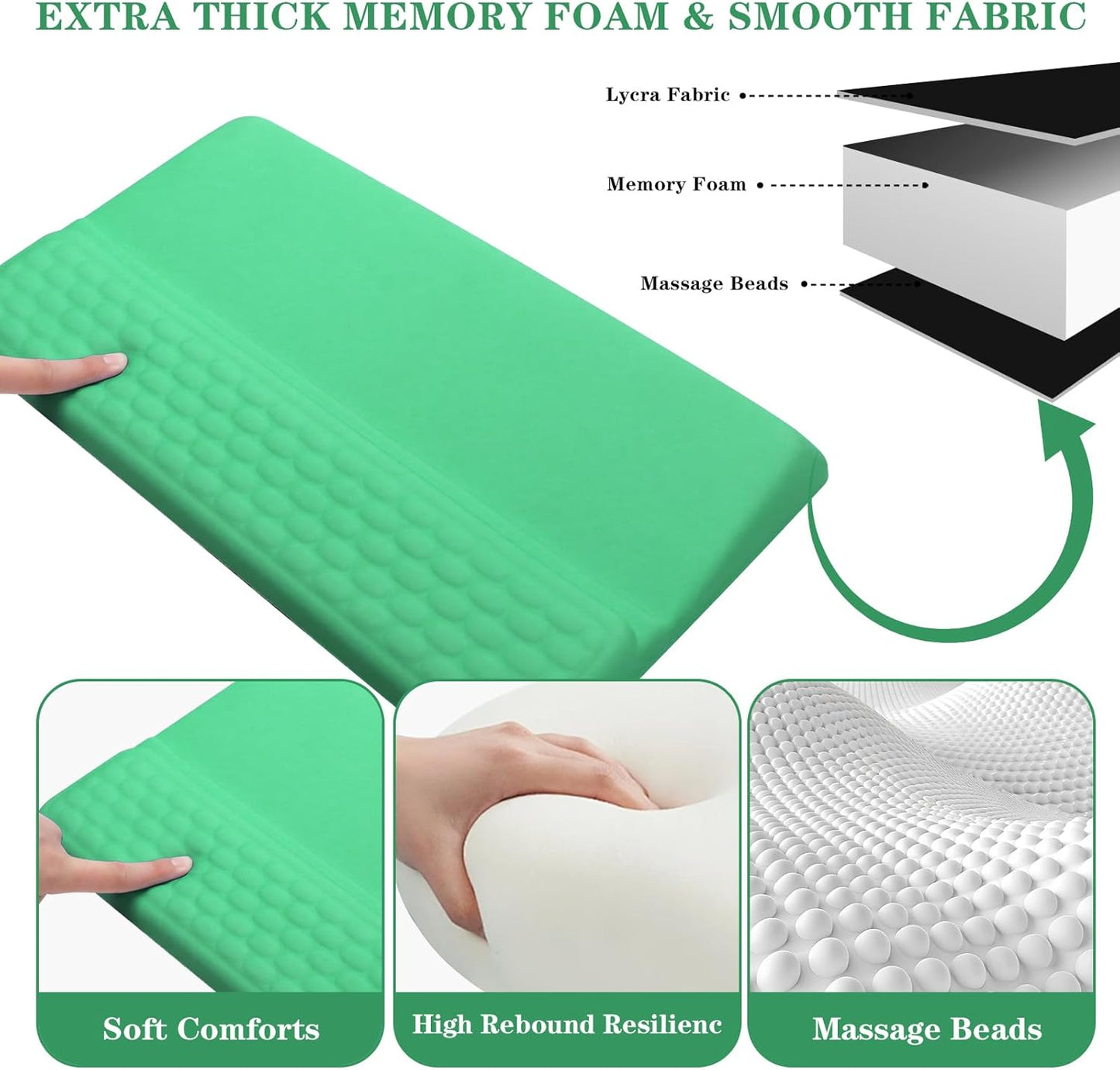 Computer Keyboard Stand Pad with Wrist Rest, Ergonomic Comfy Tilted Keyboard Stand Riser Holder Pad for Office Home (Green)