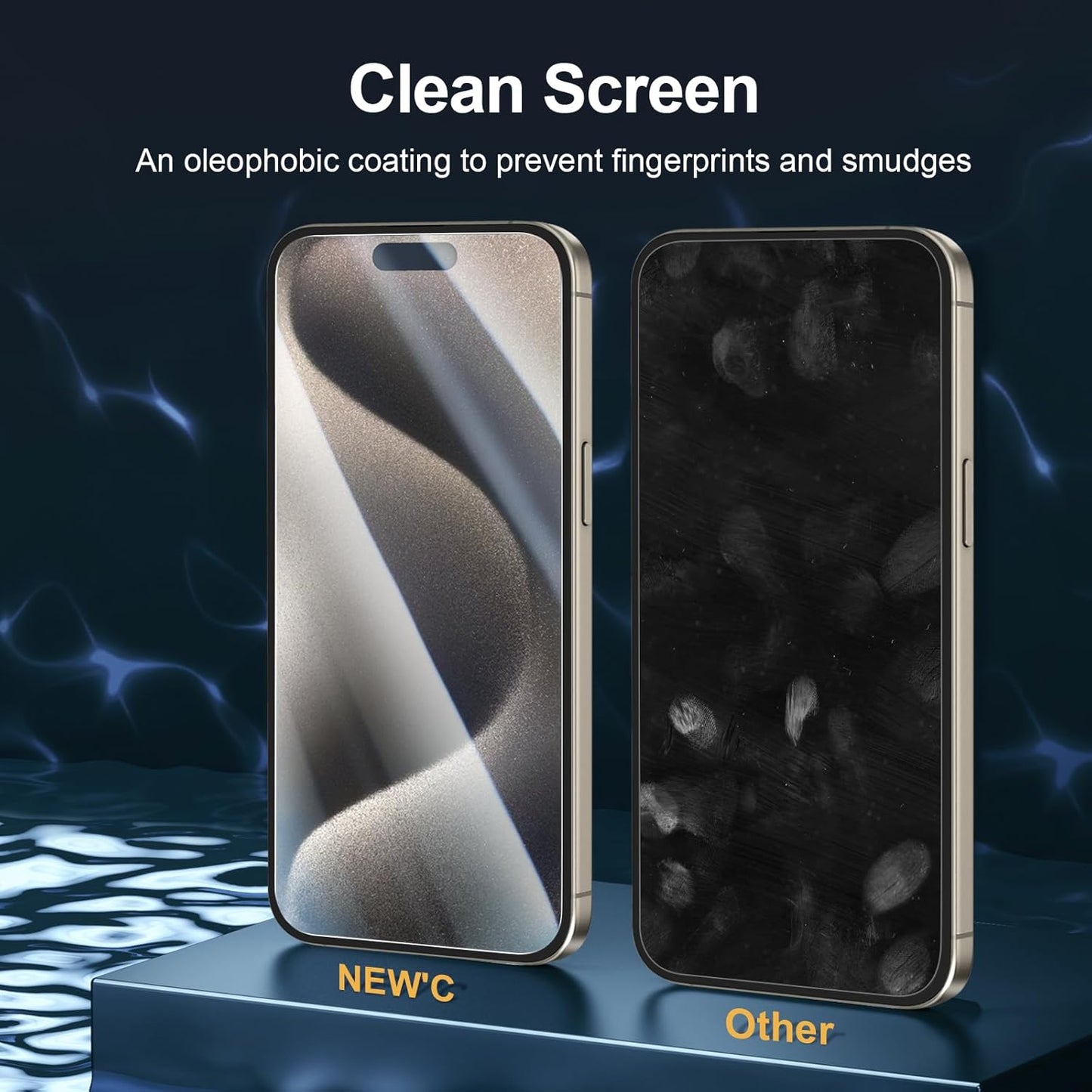 NEW'C 3 Pack Designed for iPhone 15 Pro Max Screen Protector (6.7 inches),Enhanced Tempered Glass Protection with easy installation tool included,Ultra Resistant