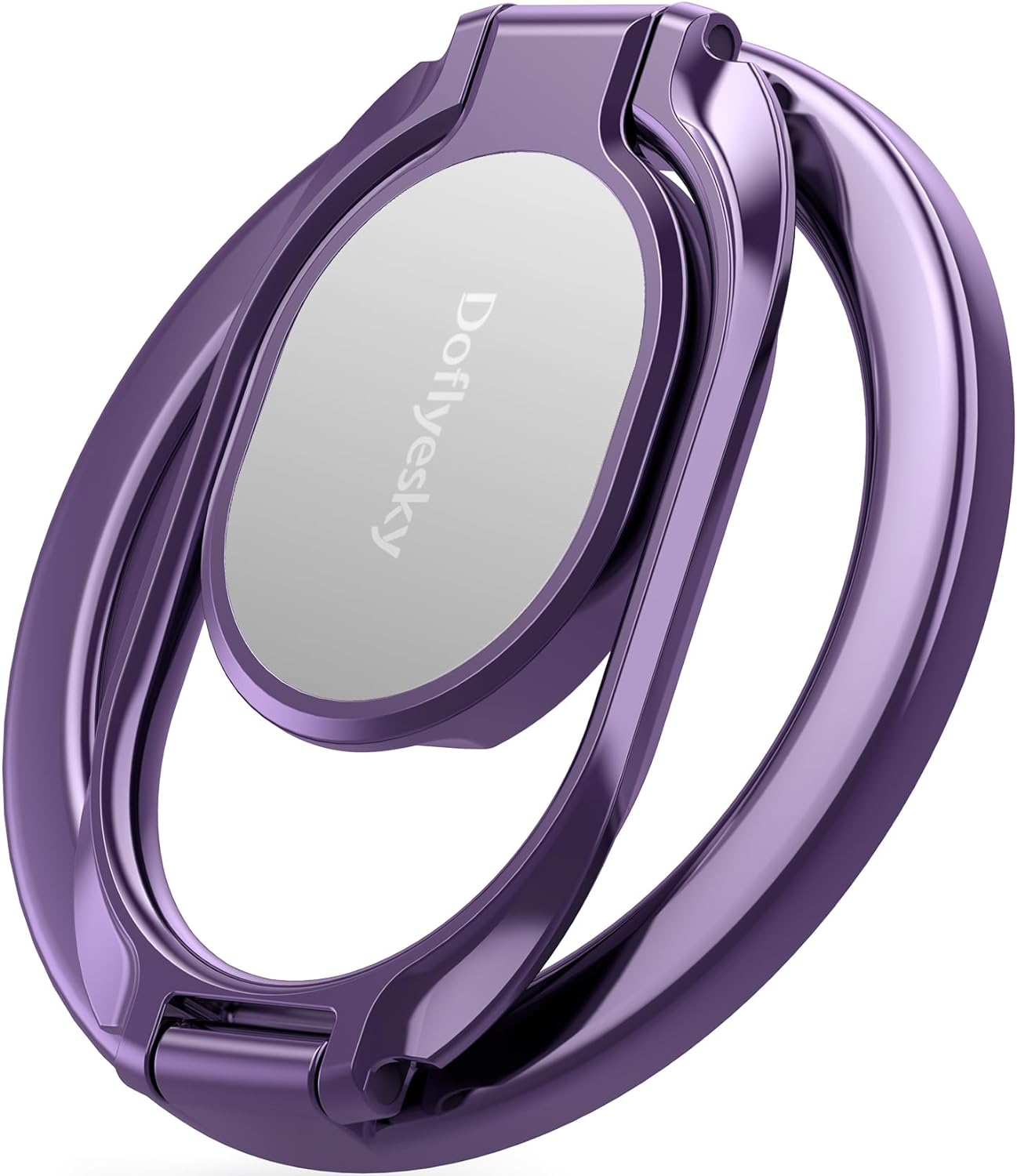 Magnetic Phone Ring Holder, Double Adjustable Phone Grip and Stand Compatible with MagSafe Ring Holder, Compatible with PopSockets MagSafe Ring Removable for iPhone & Android Phone, Purple