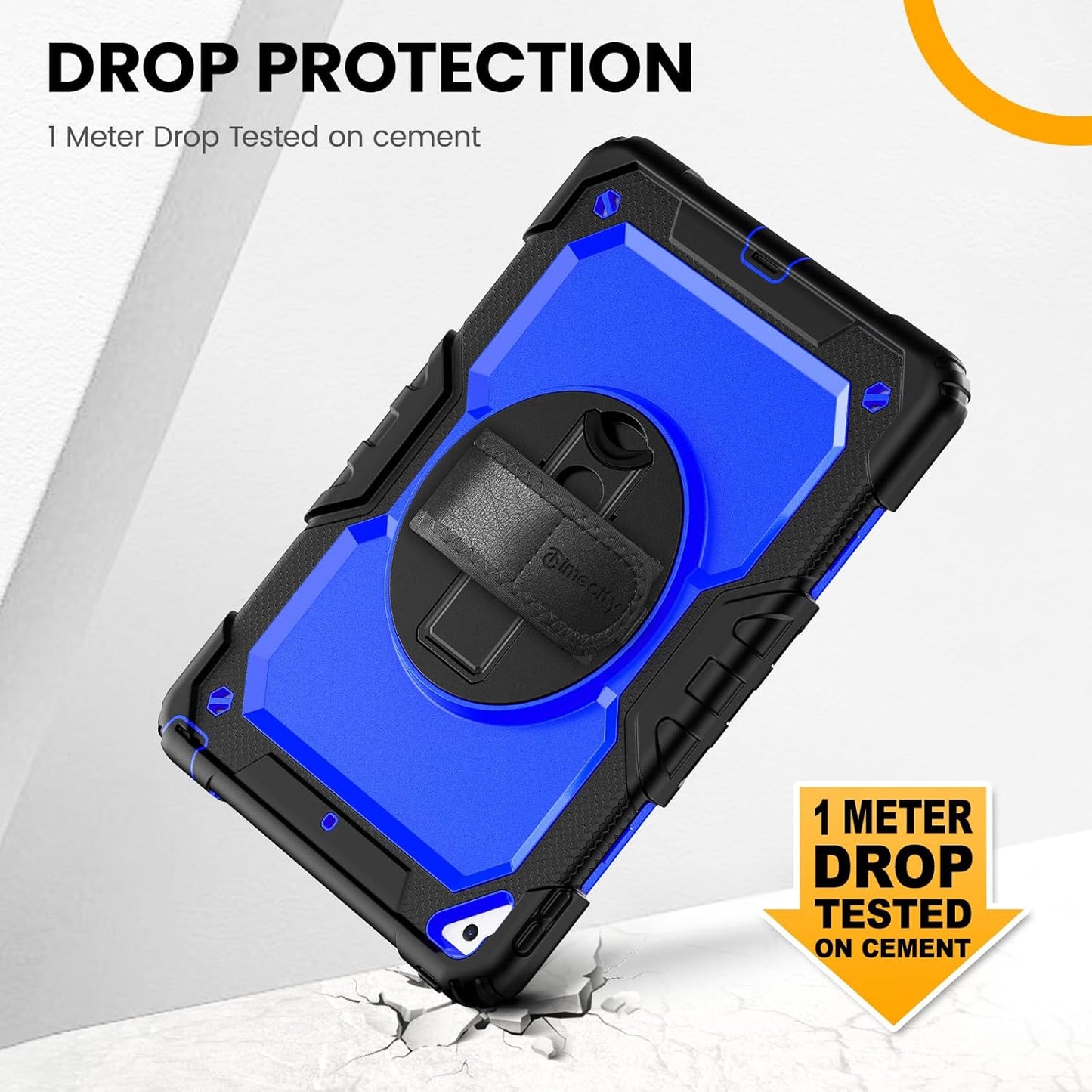 Timecity for iPad Air 3/ Pro 10.5 Inch Case, 360° Rotating Stand, Pencil Holder, Shockproof with Screen Protector & Shoulder Strap - Heavy Duty Protection Case for iPad Air 3rd Gen - Drak Blue