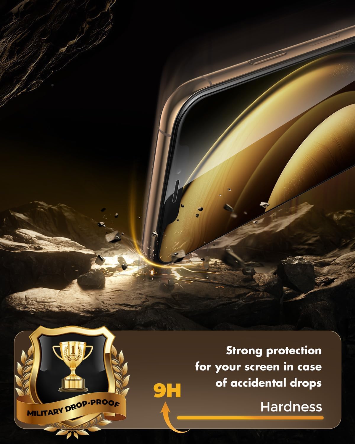 UNBREAKcable Tempered Glass Screen Protector Film for iPhone X/11 Pro/XS (5.8 Inches) [Pack of 2] HD 9H Hardness [Anti-Scratch, Anti-Fingermarks, Bubble Free and Ultra Clear]