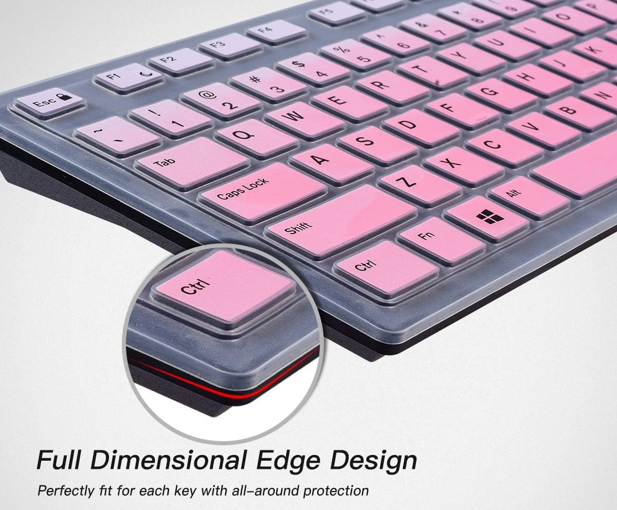 Dell Keyboard Cover & Skin for Wired KB216 & Wireless KM636, Inspiron AIO 3475/3670/3477 - Ombre Pink
