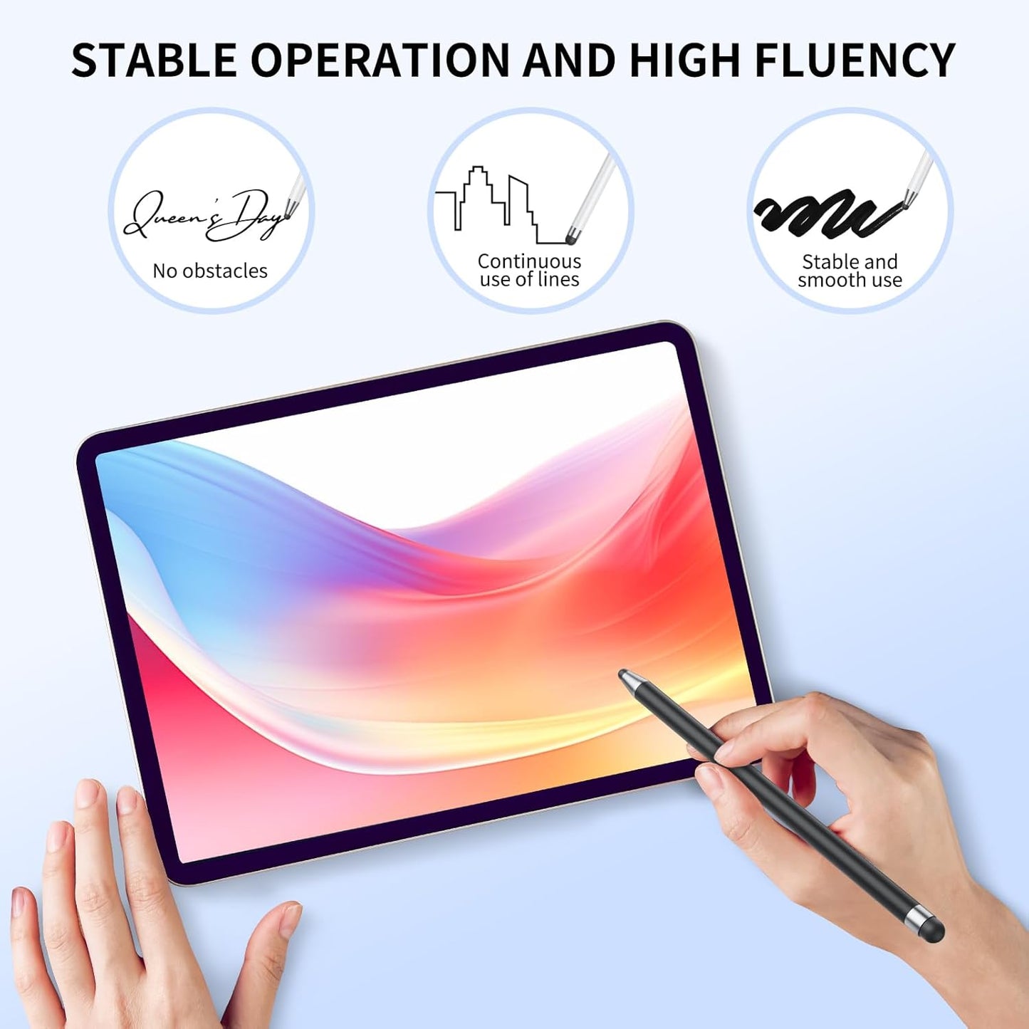 Stylus (10Pcs), Stylus Pen for Touchscreen, High Precision and Sensitivity Stylus Pen for iPad/iPhone/Samsung/Android Smartphone and Tablets, Compatible with All Capacitive Touch Screen (Black)