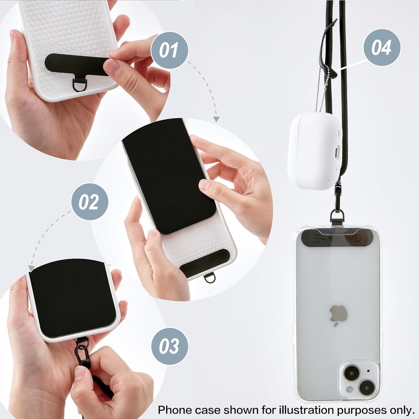 Universal Phone Lanyard, Anti-Theft Crossbody Strap for iPhone 15 Pro Max and Most Smartphones, Adjustable Cell Phone Neck Holder w/ 2 Non-Adhesive Tether Tabs for Men and Women, Apricot/Gold