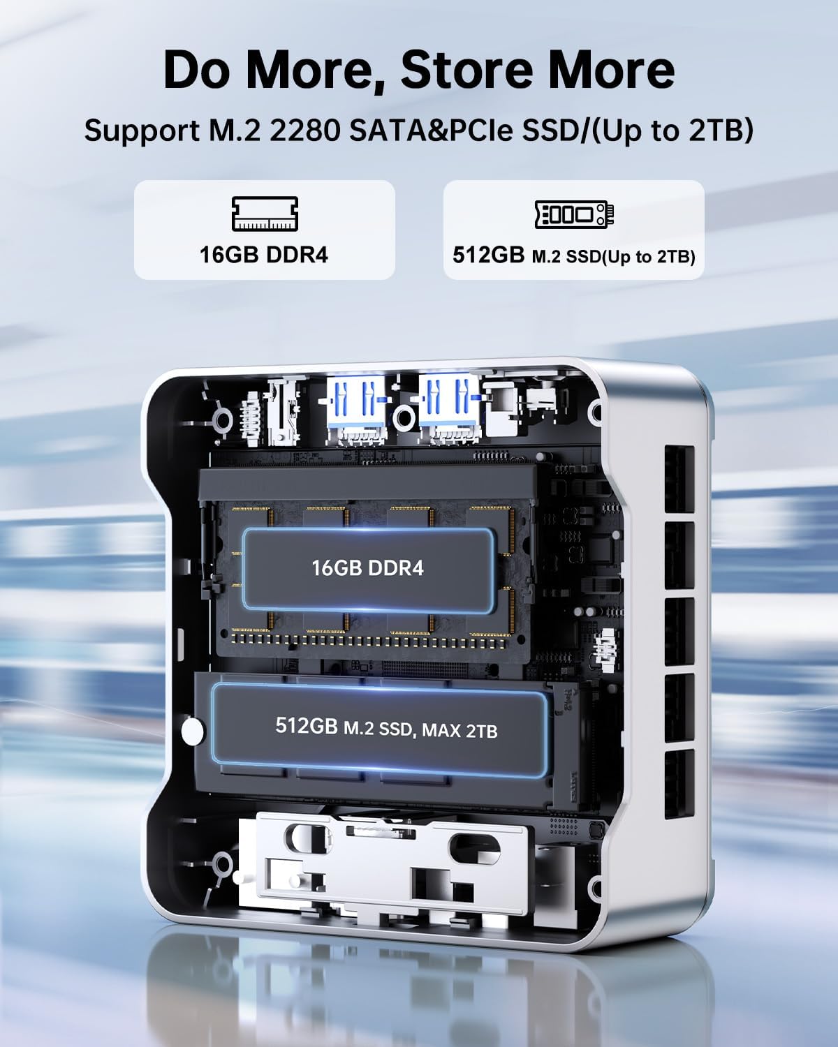 KAMRUI Essenx E2 Mini PC 11 Pro Twin Lake N150 Mini Computer, 16GB RAM 512GB M.2 SSD, Micro PC Support 4K Display/USB3.2/WiFi/BT/Gigabit Ethernet Mini PC Home/Office