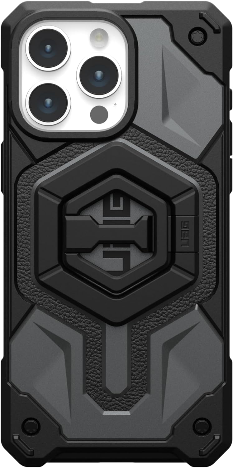 URBAN ARMOR GEAR UAG Magnetic Phone Ring Stand Compatible with MagSafe Magnet, Removable Metal Finger Ring Grip & 360 Rotation Adjustable Kickstand for iPhone 16/15, Galaxy S25, S24, Black/Black
