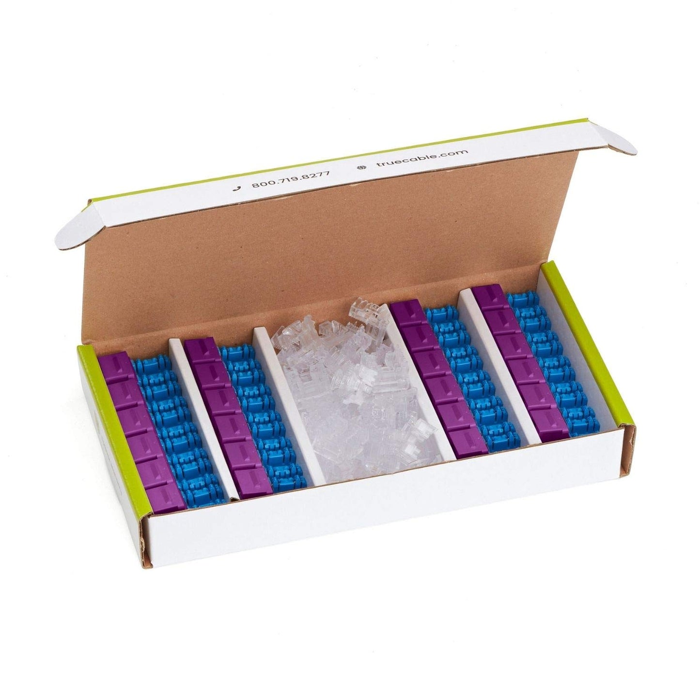 trueCABLE Cat6A Keystone Jack, Unshielded (UTP), 90 Degree Punch-Down, PoE++ (4PPoE), UL Listed, ETL Verified, ANSI/TIA Certified, Modular RJ45 Female, Purple, 24 Pack