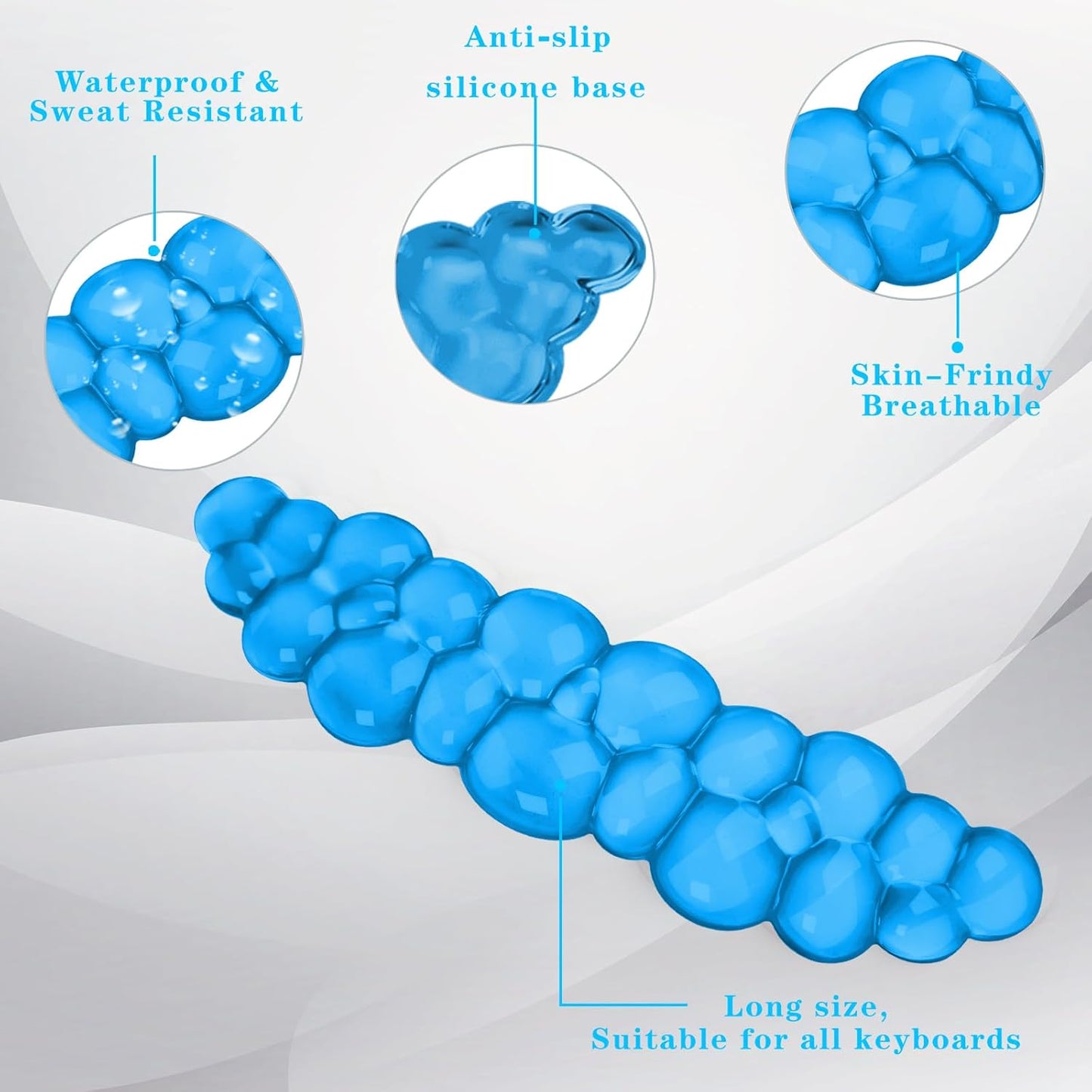 Gel Cloud Keyboard Wrist Rest, Cute Wrist Support and Arm Support Keyboard Rest for Keyboard Typing Pain Relief，Suitable for Office/Computer/Laptop/Gaming（Keyboard Wrist Rest Blue）