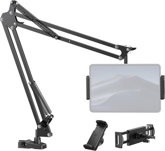 InnoGear Tablet Holder for Bed, Overhead Tablet Stand Phone Holder Tablet Mount for Desk 2 Clamps with Swivel Ball Head for iPad Kindle Switch Graphics Tablets 4-13" Devices