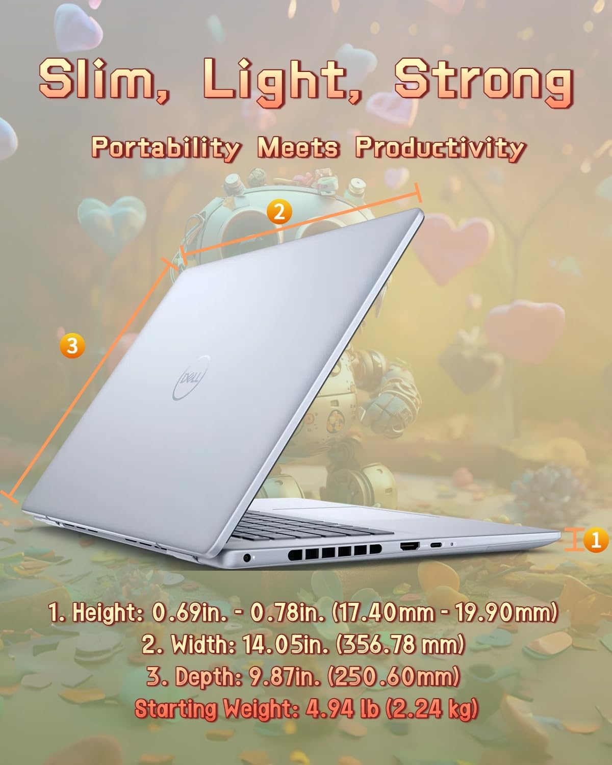 Dell Inspiron 16 Plus Laptop – GeForce RTX 4060, Intel Ultra 7 155H, 16" 2.5K 120Hz Display, Next-Gen AI Copilot, Backlit KB, Win 11 Pro, w/Accessories (32GB DDR5 | 2TB SSD)