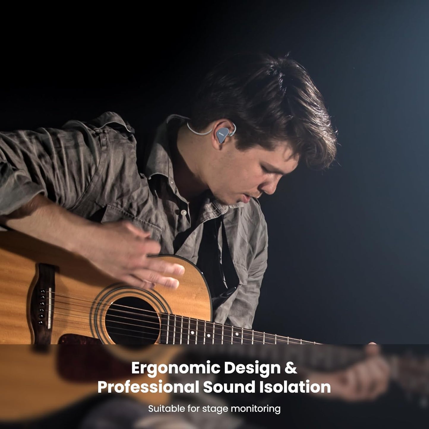 BASN Mix-PD in Ear Monitor,1Planar Driver + 1Dynamic Driver HiFi IEM Earphones with CNC Crafted Metal Cover, Wired 0.78mm 2-Pin Silver Plated Detachable Cable for Musicians (Metallic Grey)