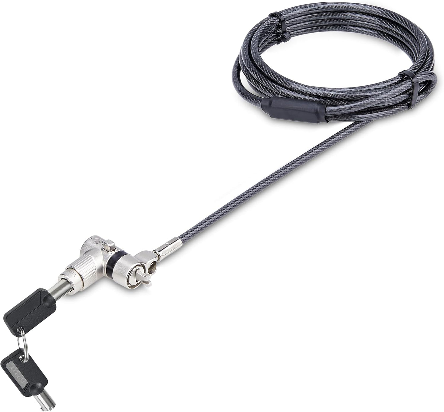 StarTech.com Universal Laptop Lock 6.6ft (2m), Security Cable for Notebooks Compatible with Noble Wedge/Nano/K-Slot, Keyed Locking Cable, Cut-Resistant Carbon Steel Cable, TAA (UNIVK-Laptop-Lock)